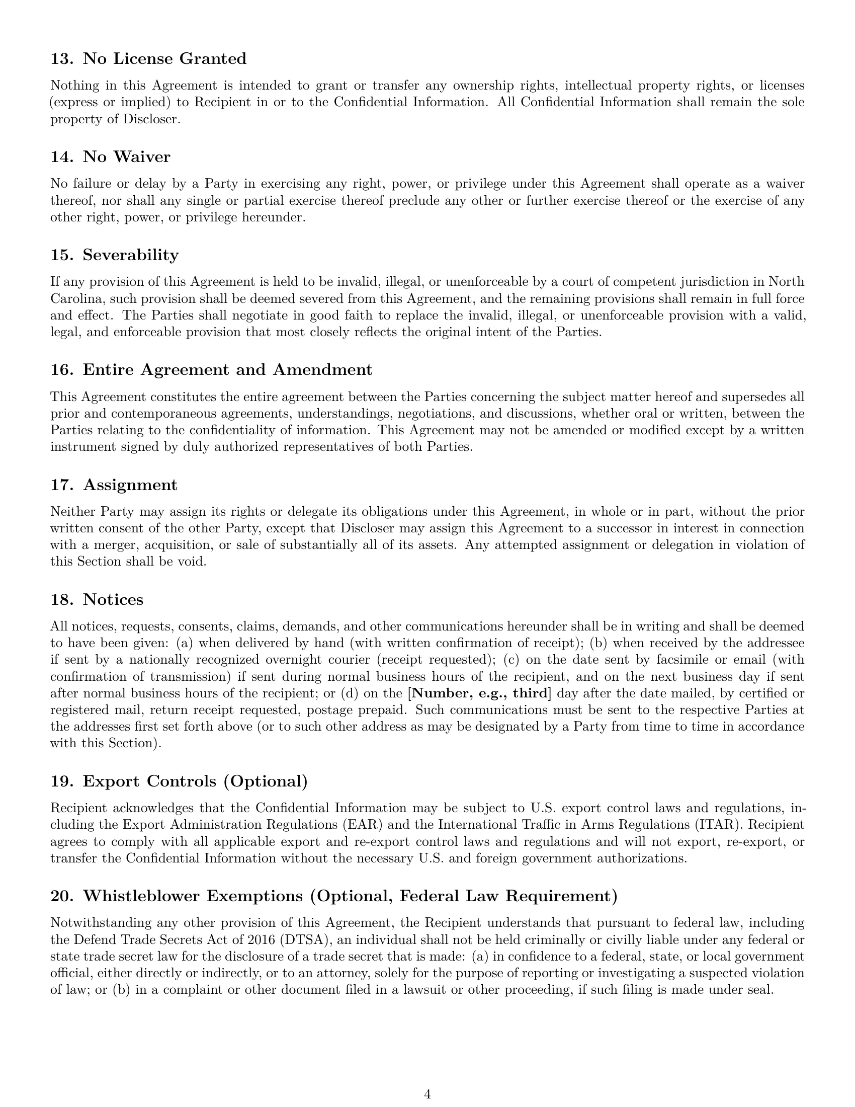 Preview page 4 of Pro North Carolina nda template