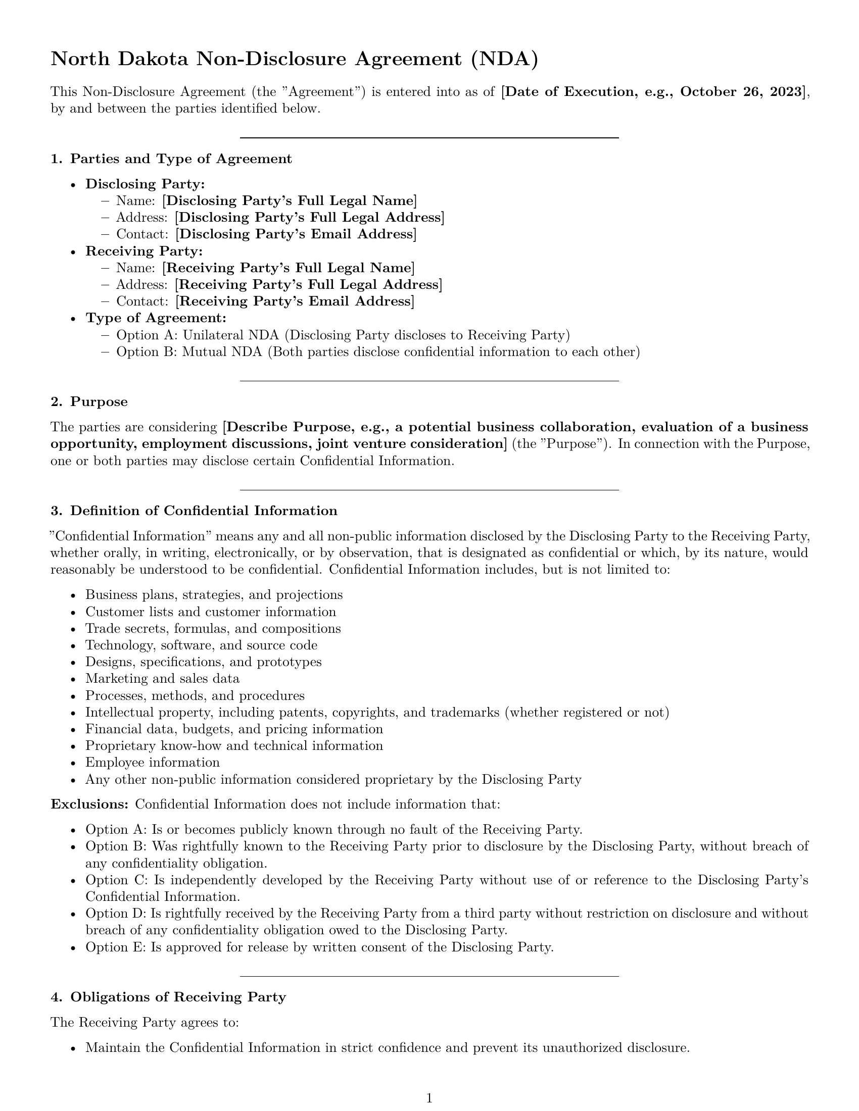 Preview page 1 of Pro North Dakota nda template