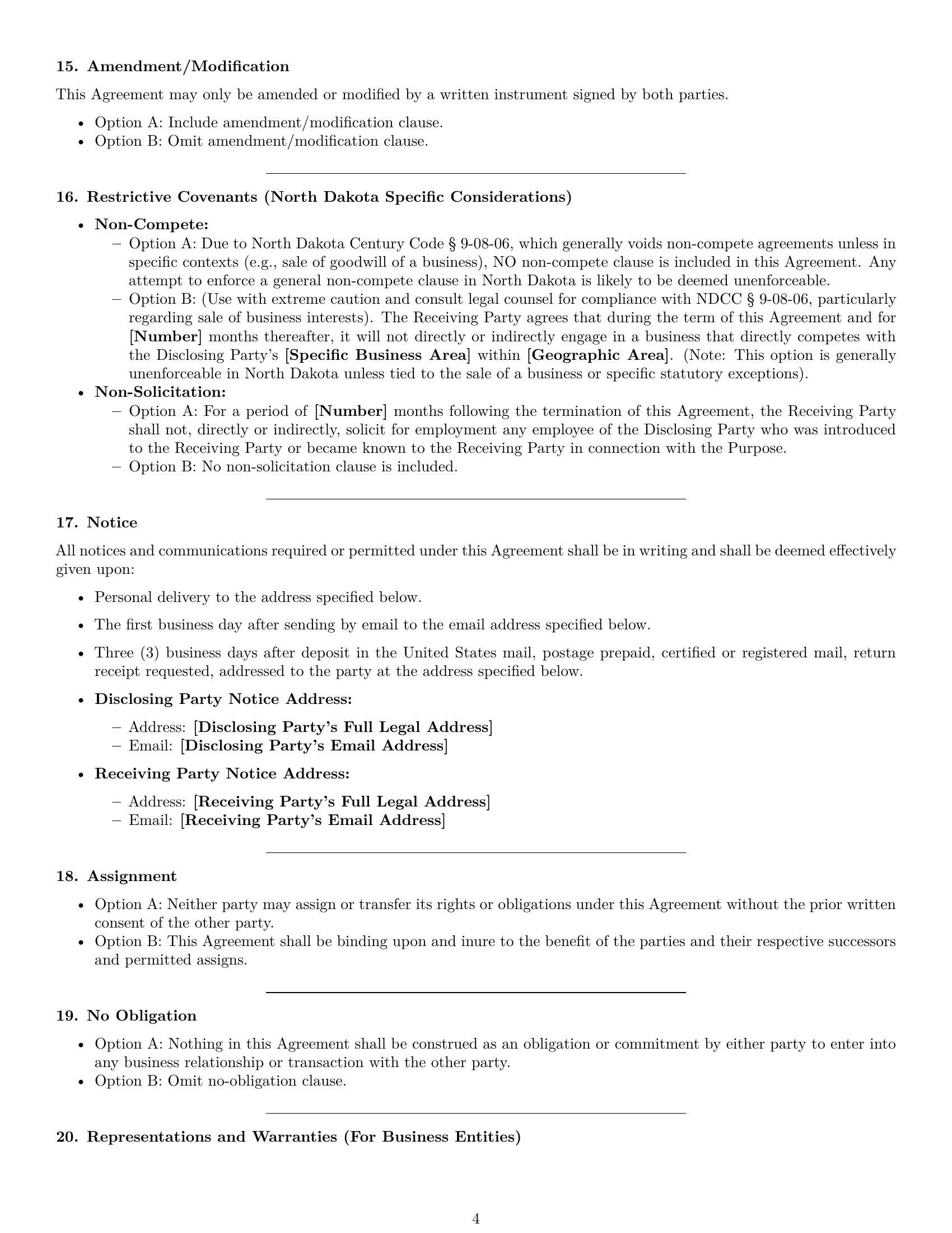 Preview page 4 of Pro North Dakota nda template