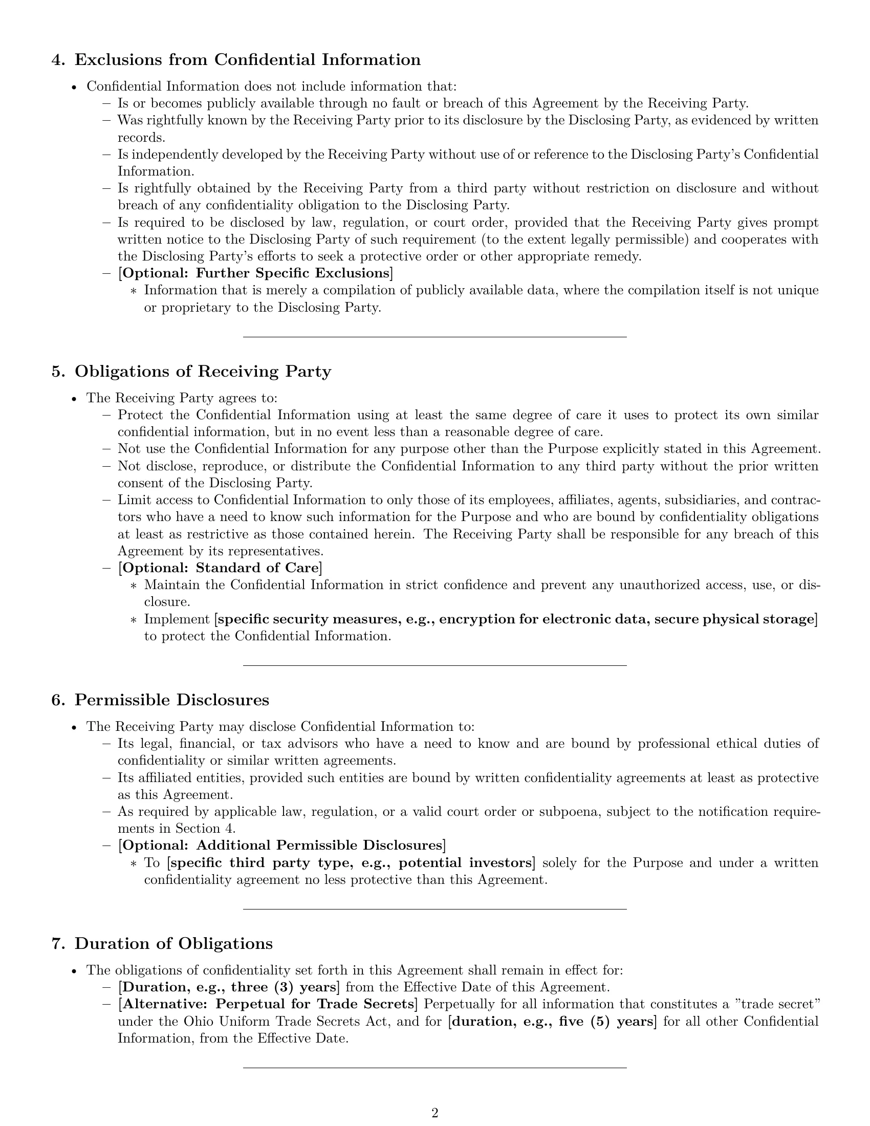 Preview page 2 of Pro Ohio nda template