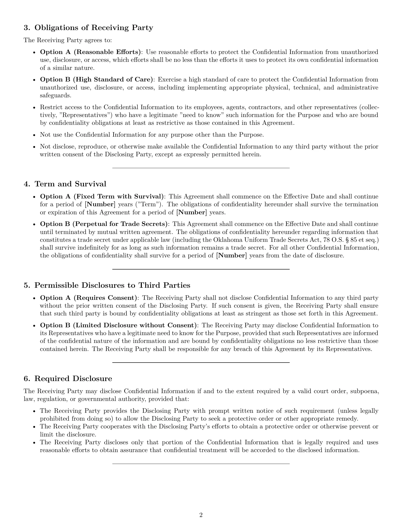 Preview page 2 of Pro Oklahoma nda template