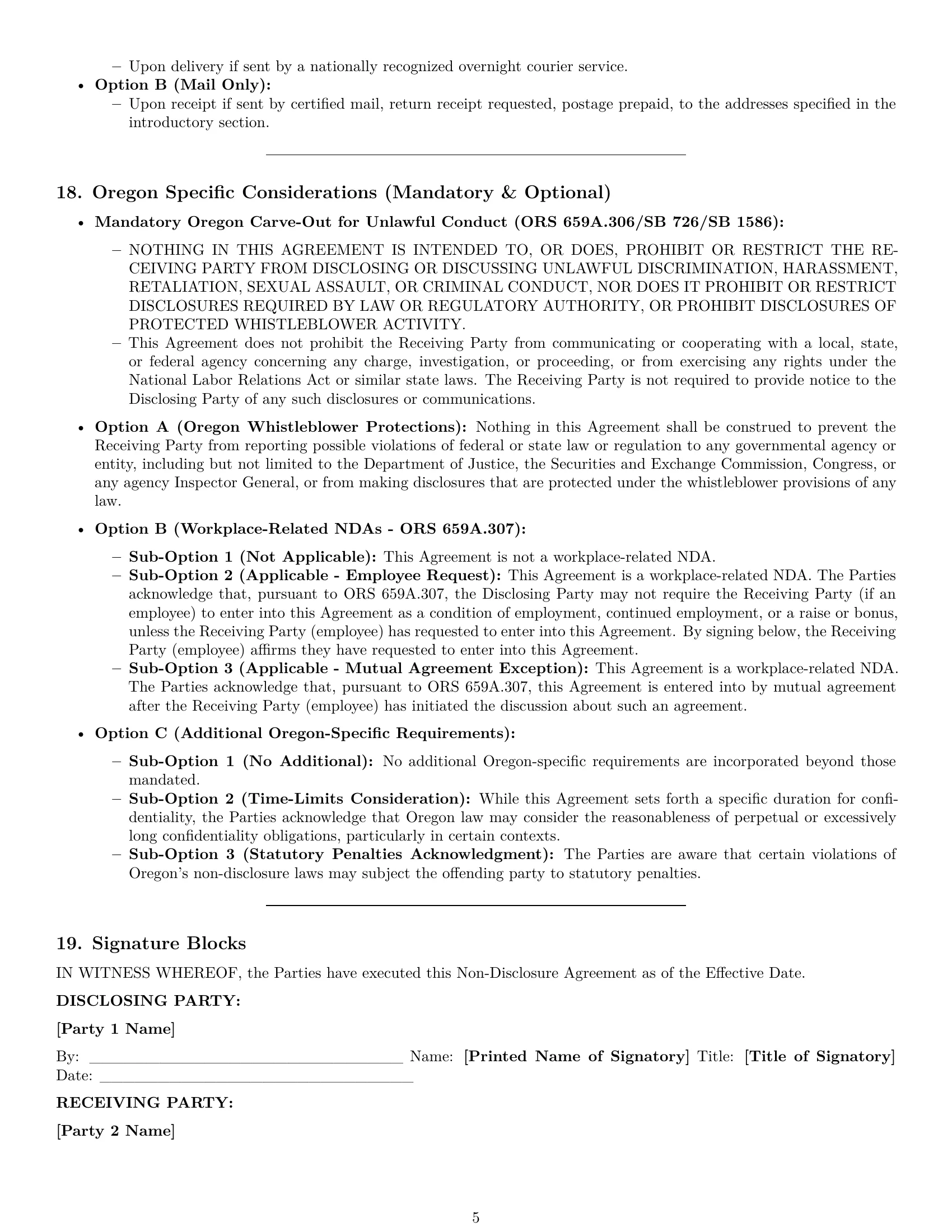 Preview page 5 of Pro Oregon nda template