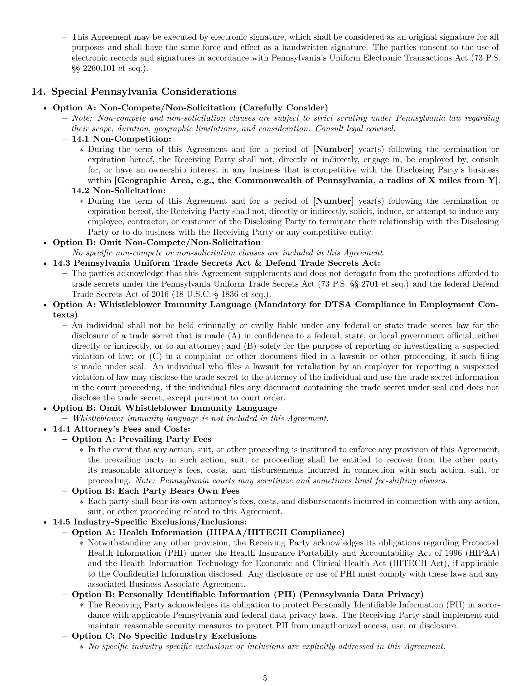 Preview page 5 of Pro Pennsylvania nda template