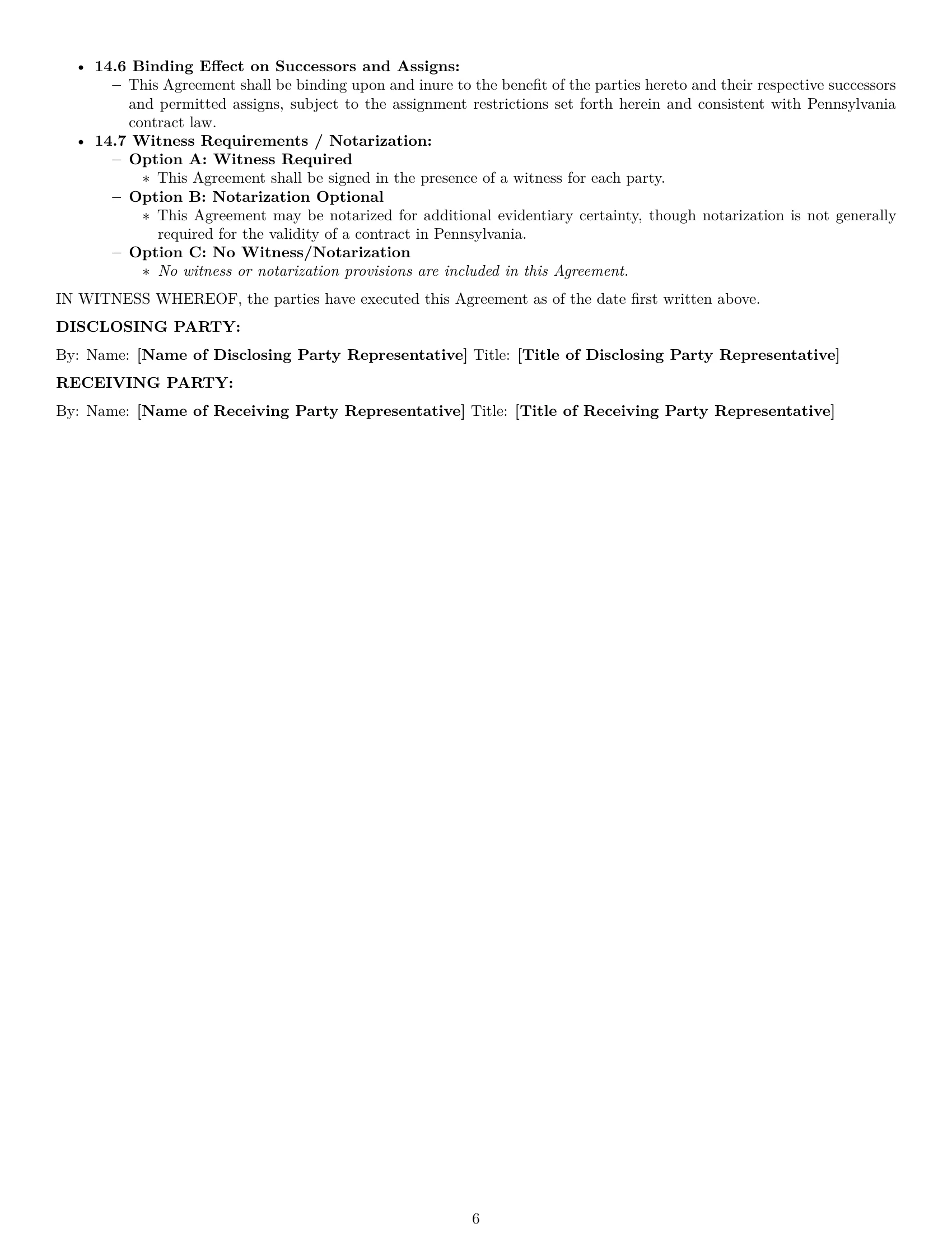 Preview page 6 of Pro Pennsylvania nda template