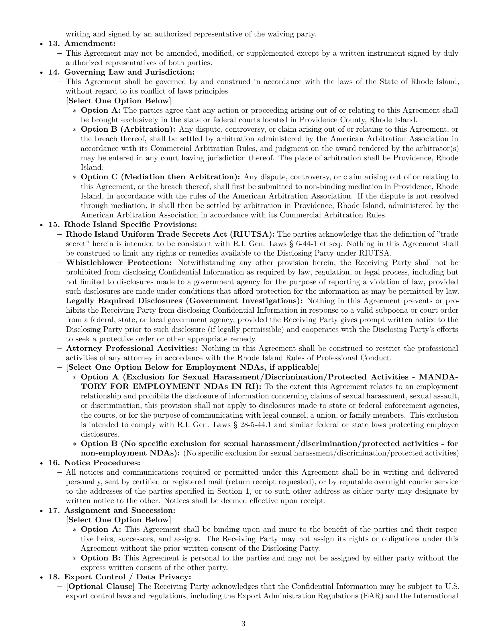 Preview page 3 of Pro Rhode Island nda template
