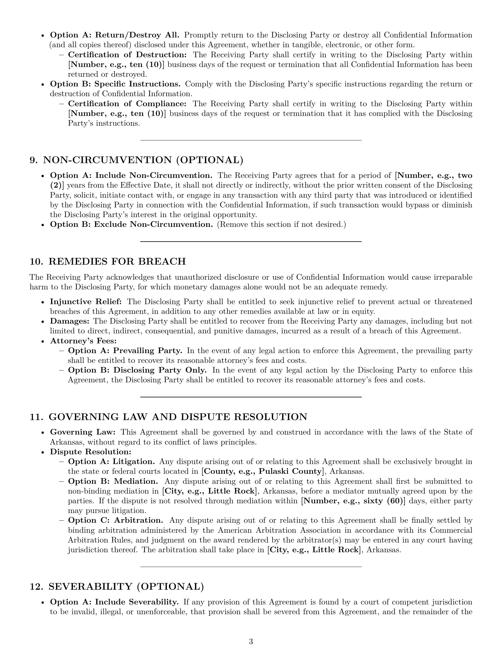 Preview page 3 of Pro Arkansas nda template