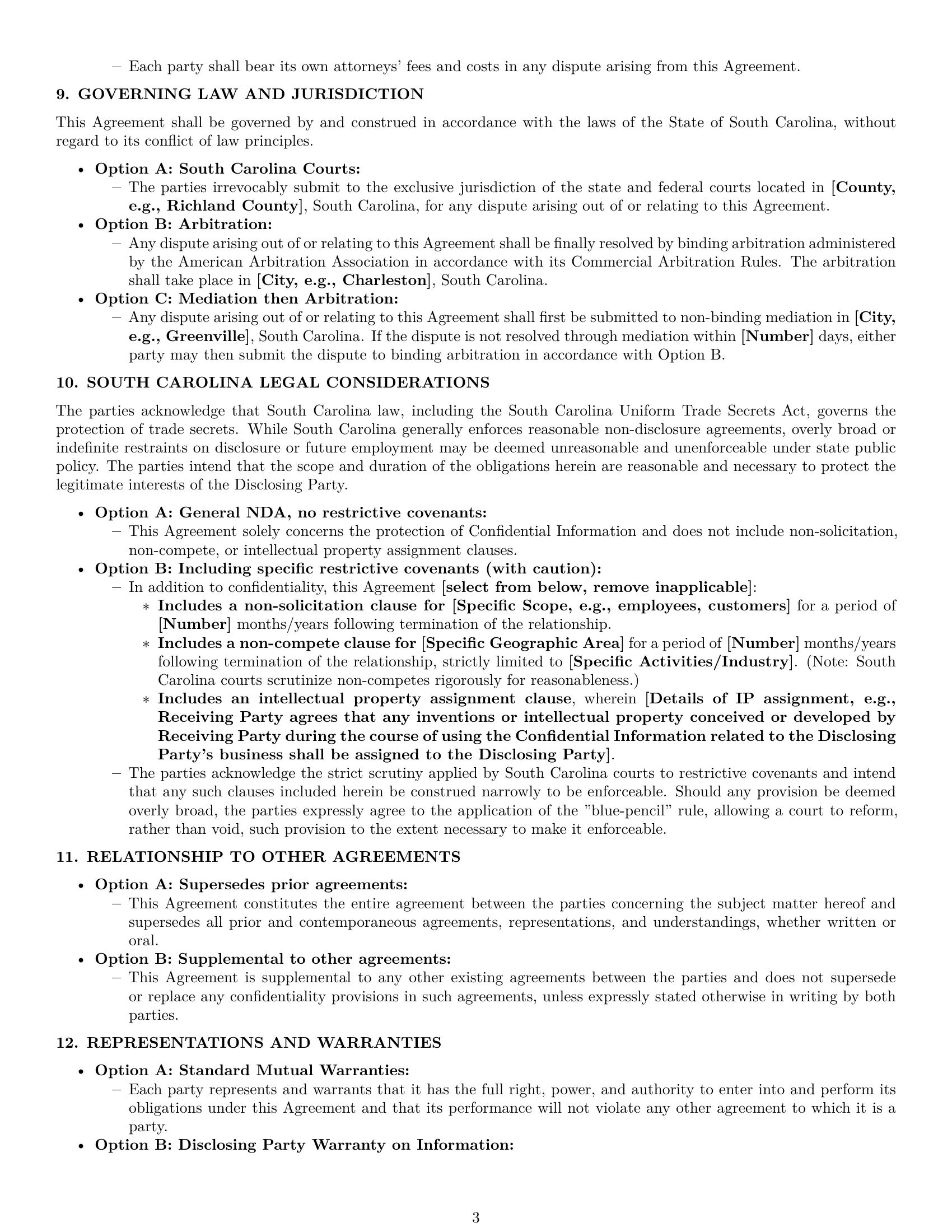 Preview page 3 of Pro South Carolina nda template