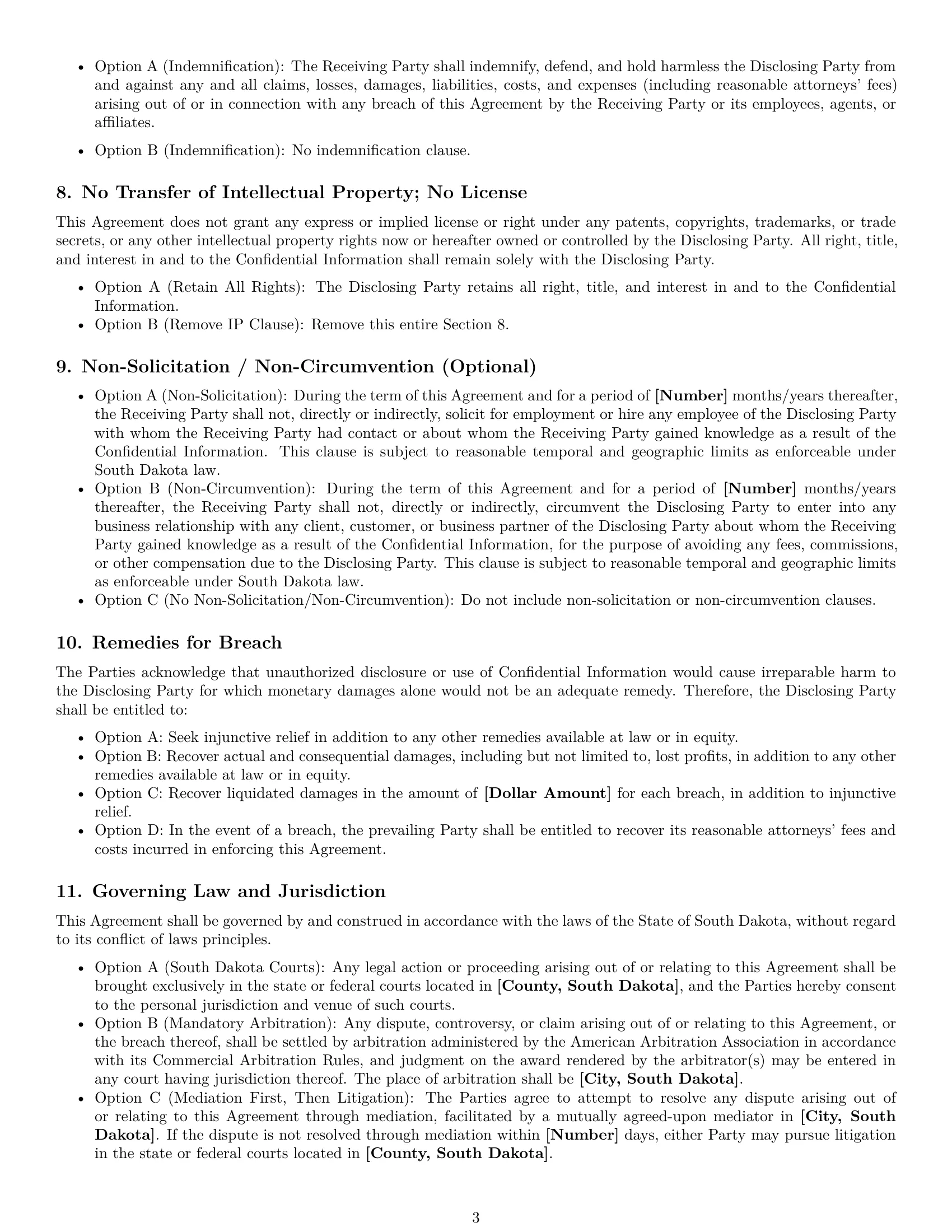 Preview page 3 of Pro South Dakota nda template