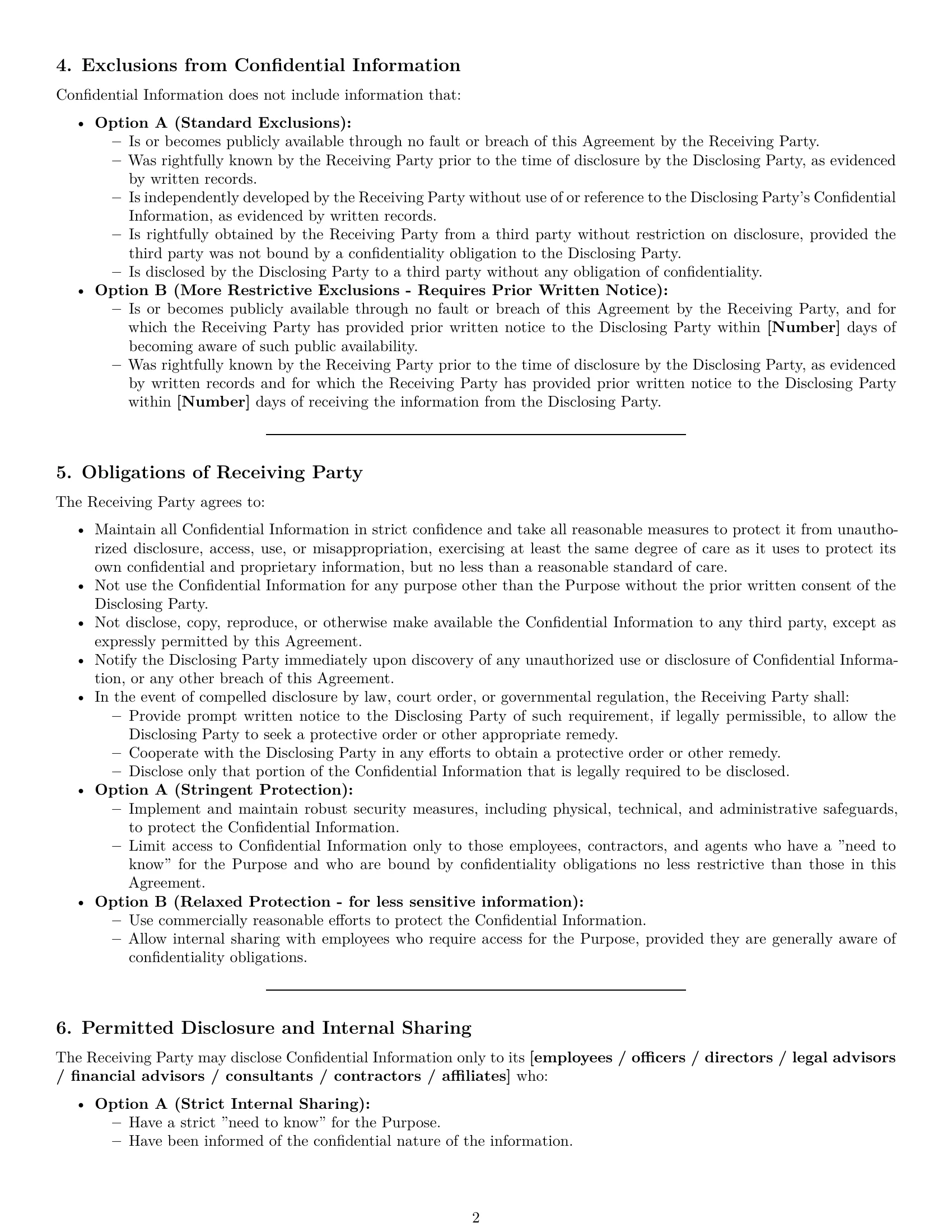 Preview page 2 of Pro Texas nda template
