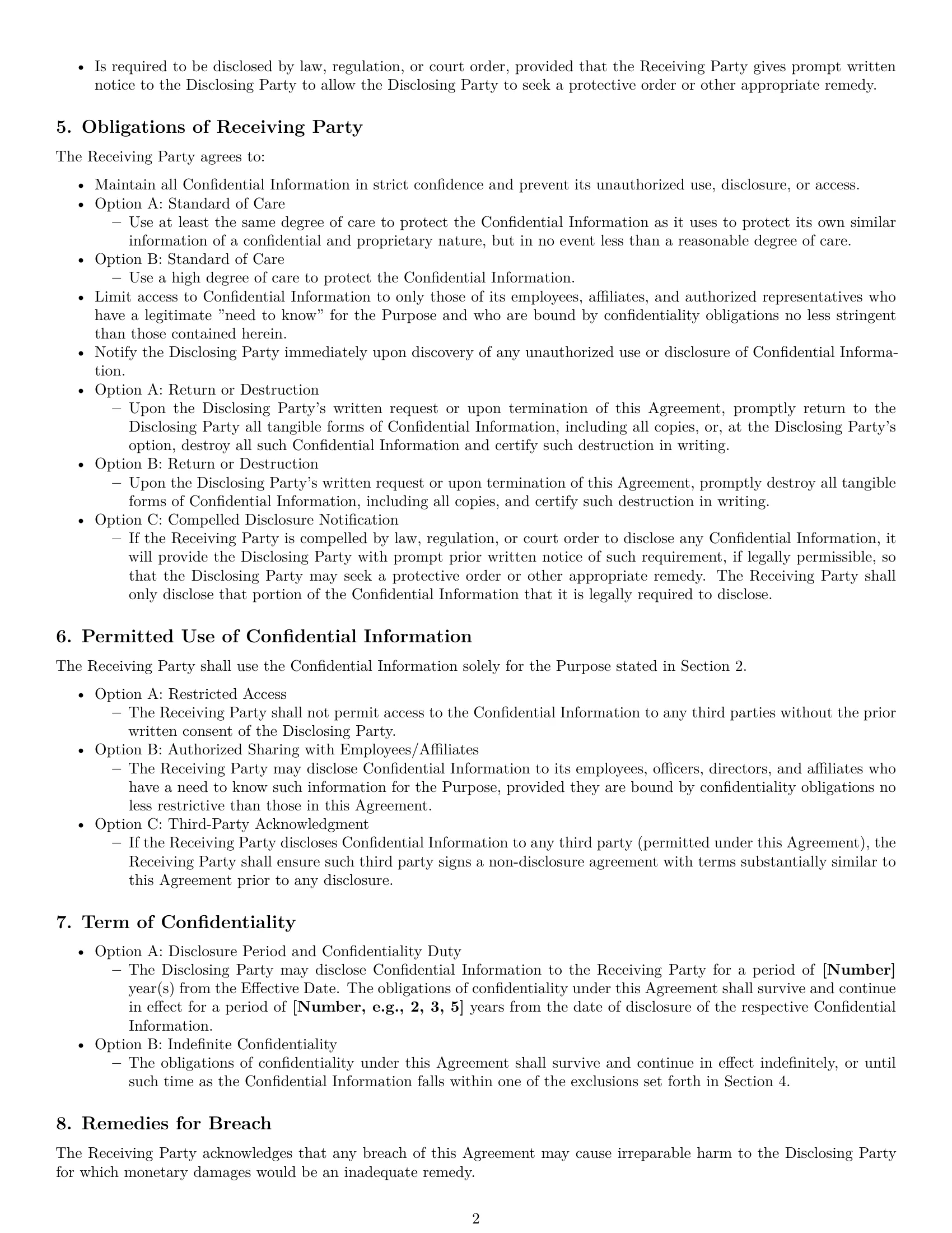 Preview page 2 of Pro Utah nda template