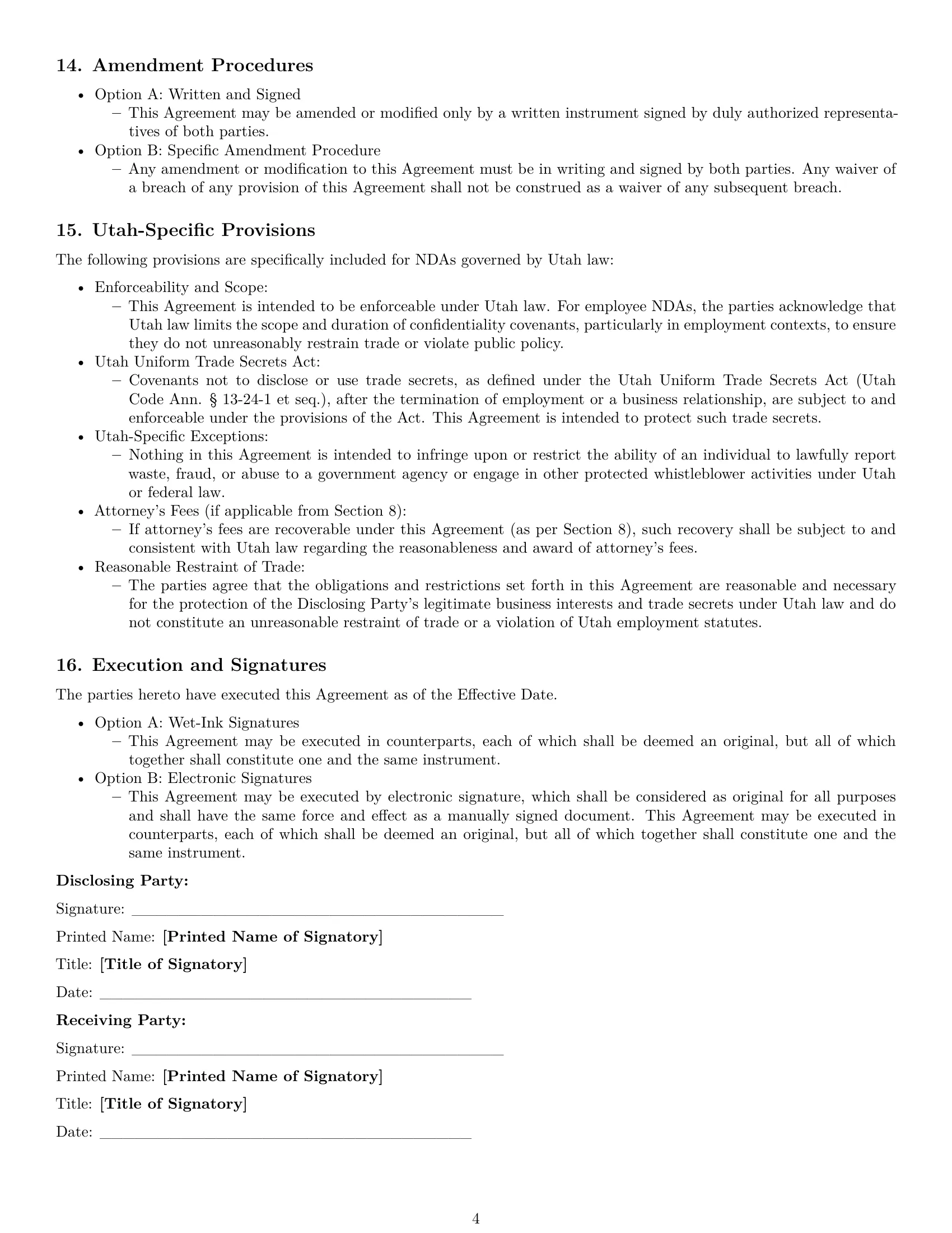 Preview page 4 of Pro Utah nda template