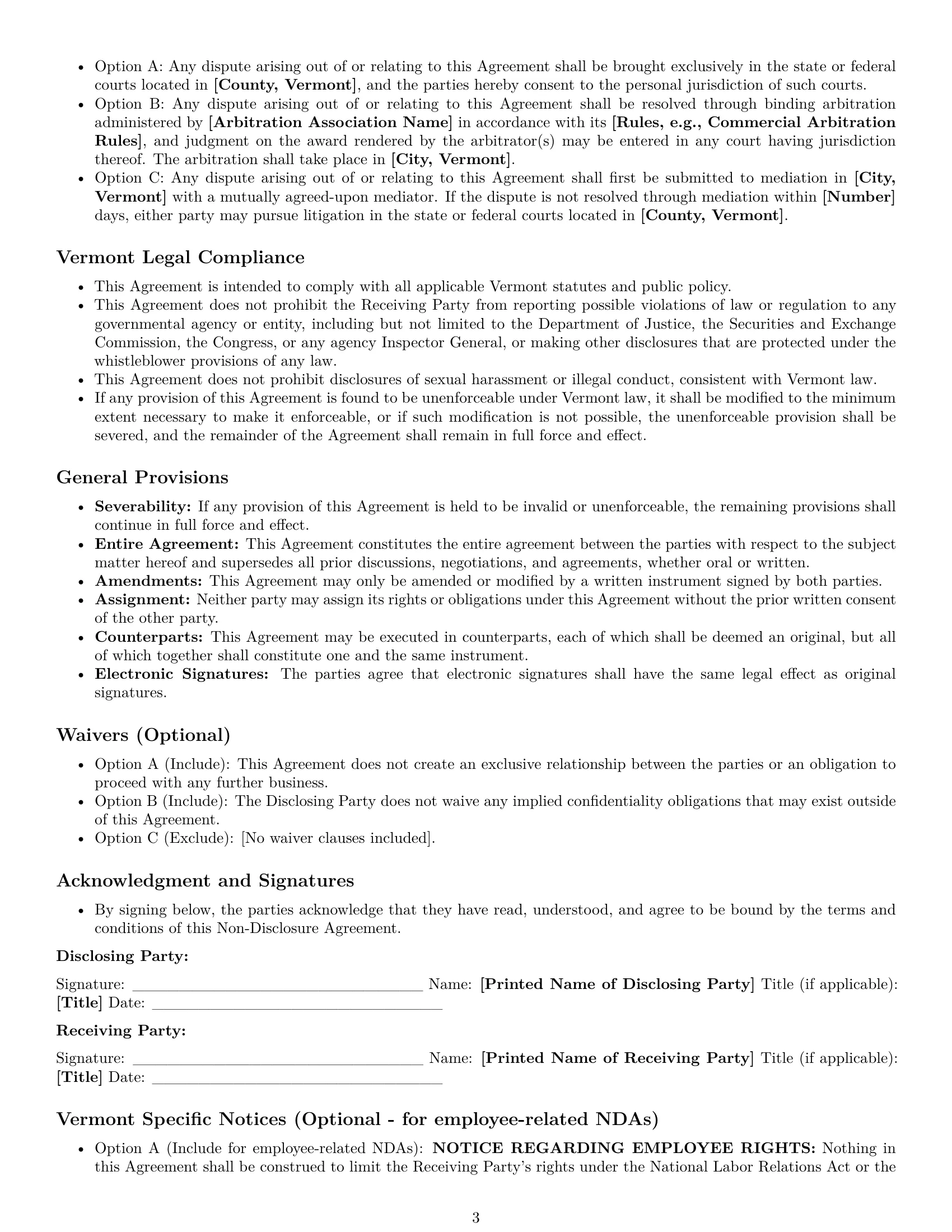 Preview page 3 of Pro Vermont nda template