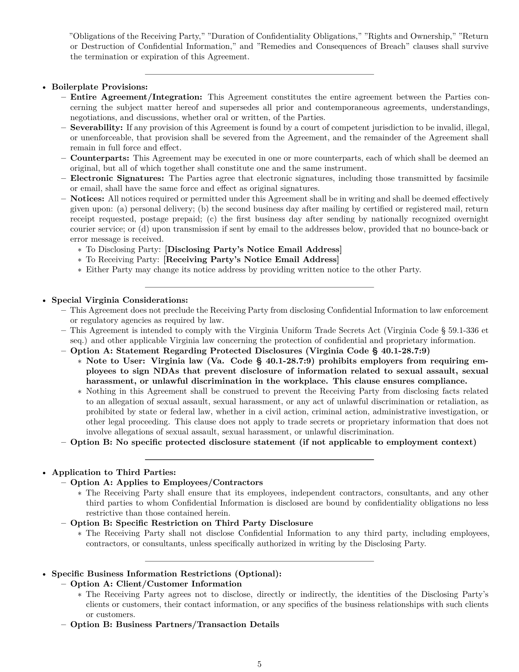 Preview page 5 of Pro Virginia nda template