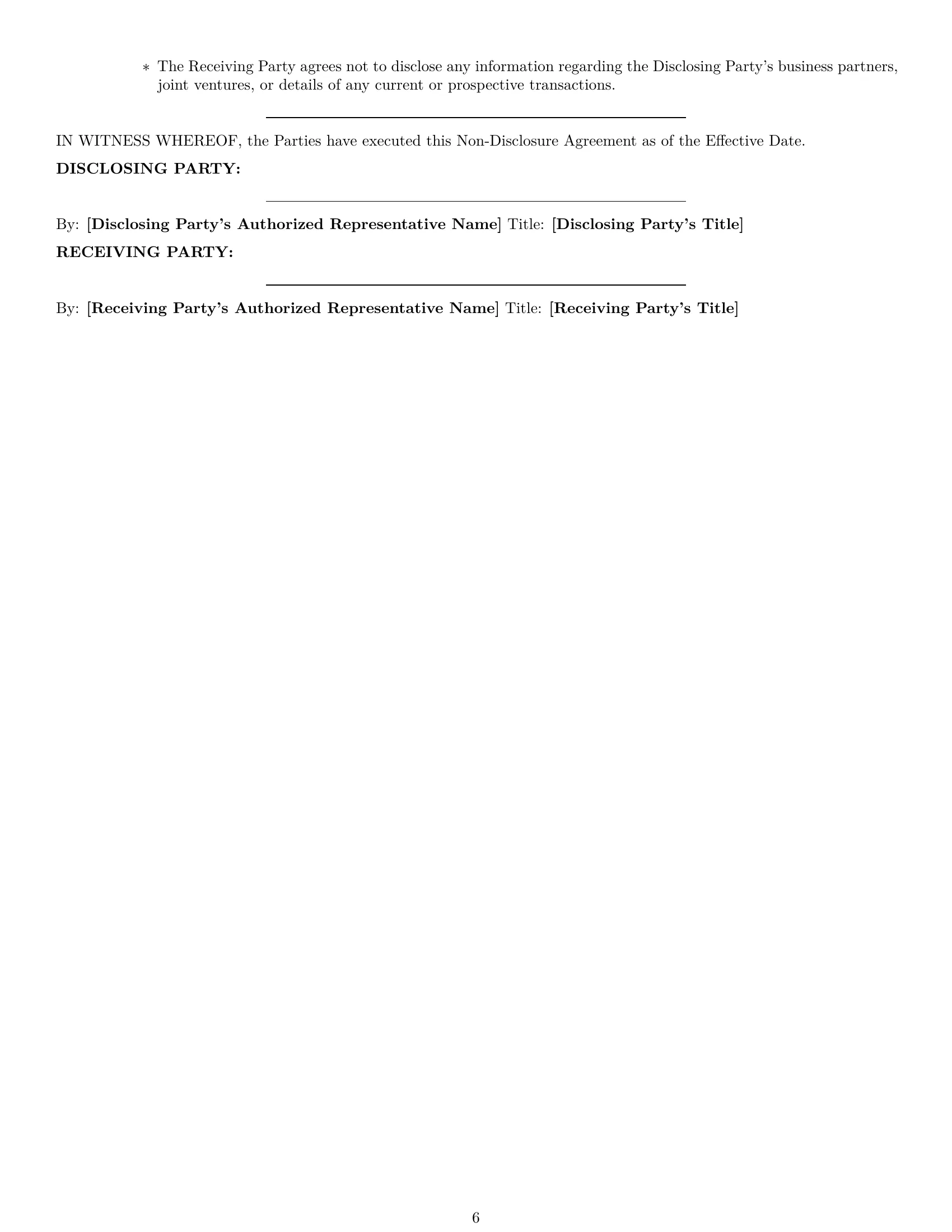 Preview page 6 of Pro Virginia nda template