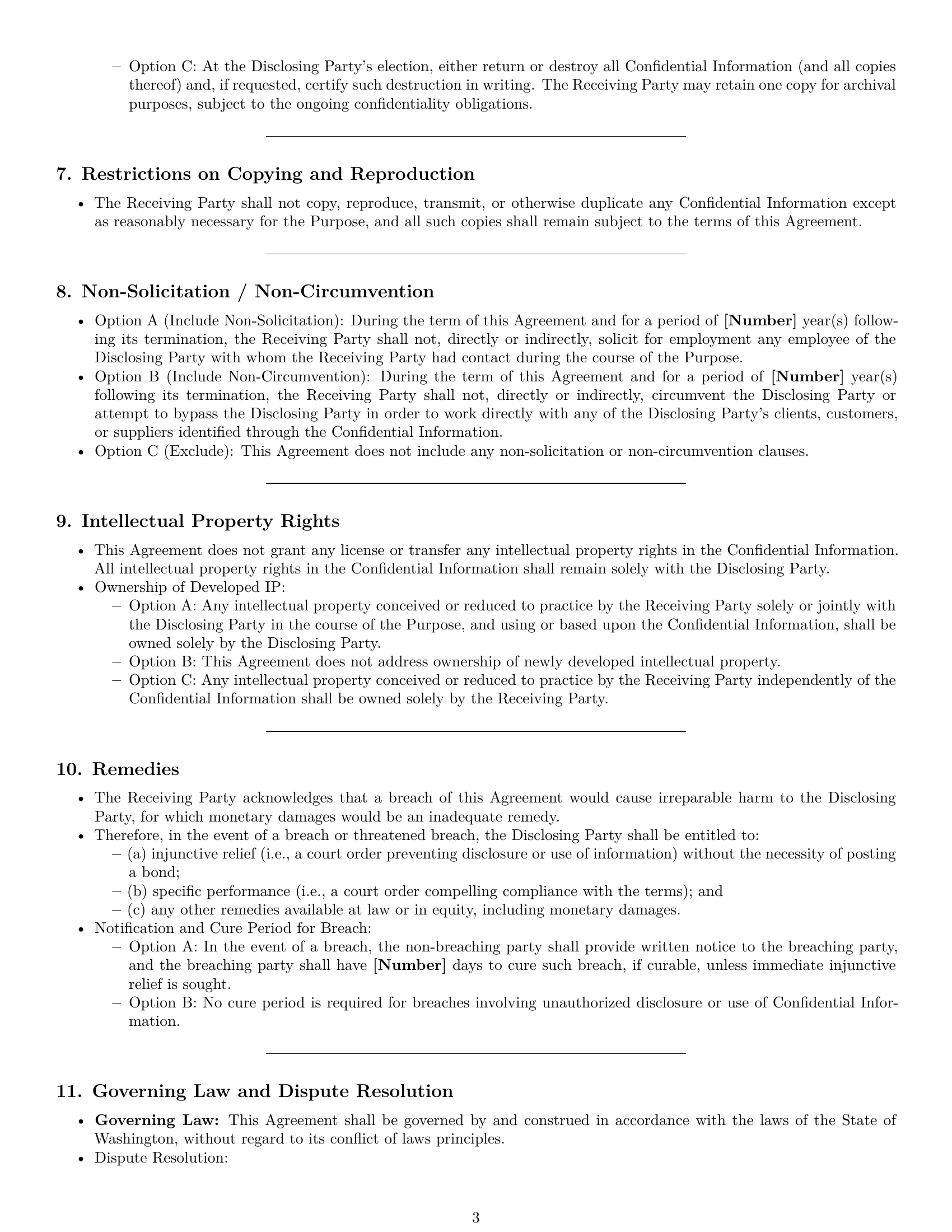 Preview page 3 of Pro Washington nda template