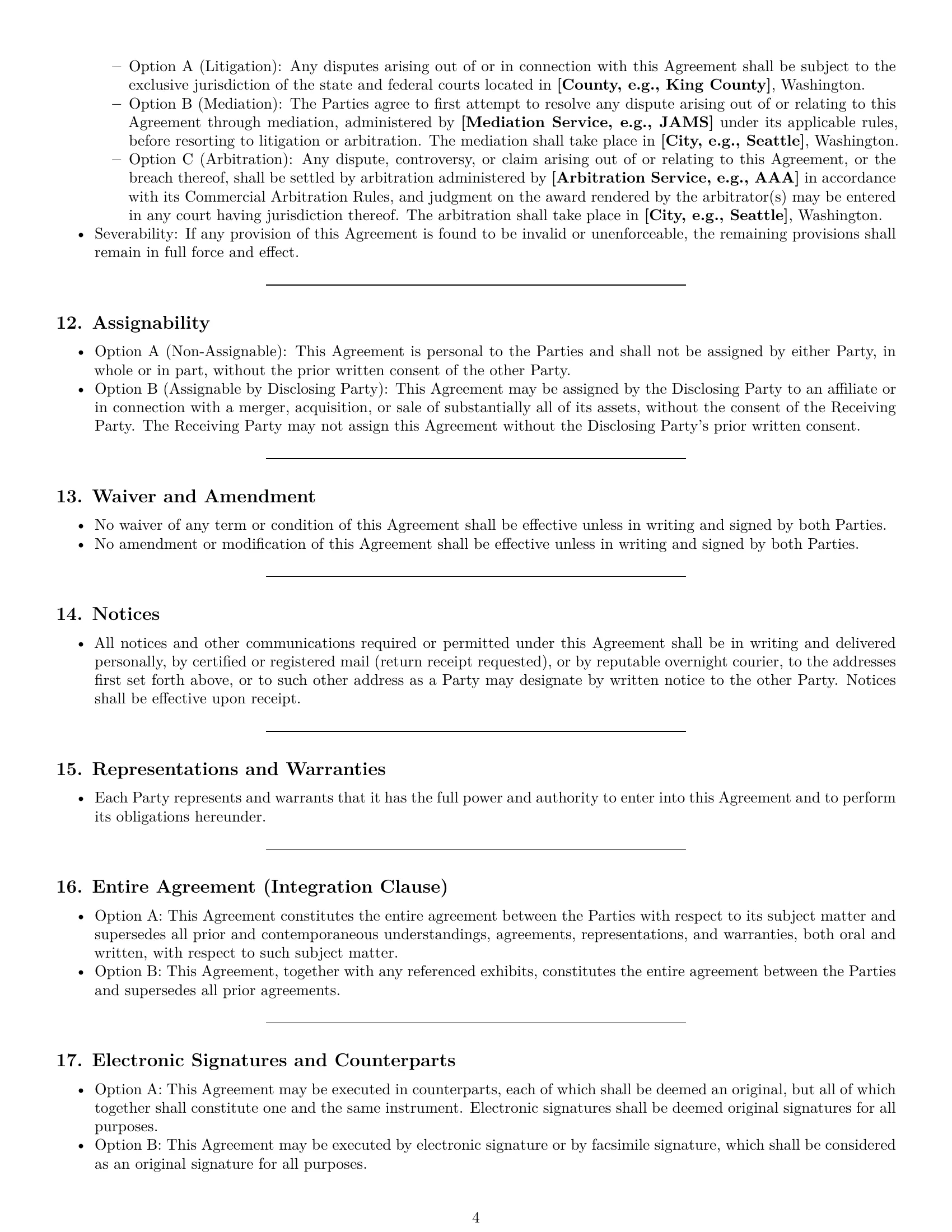 Preview page 4 of Pro Washington nda template