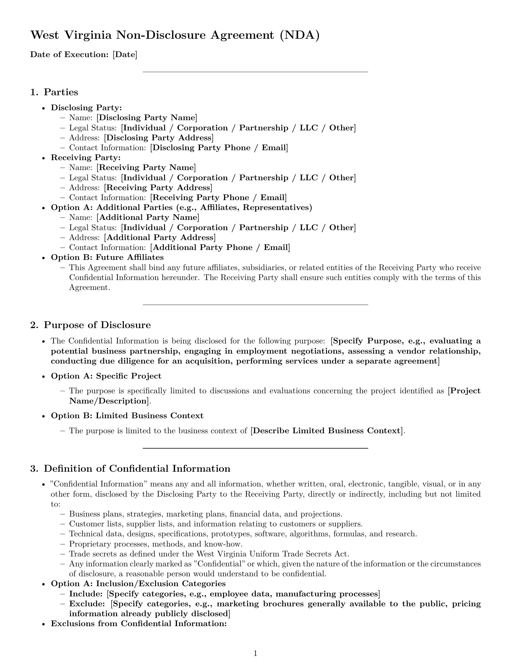 Preview page 1 of Pro West Virginia nda template