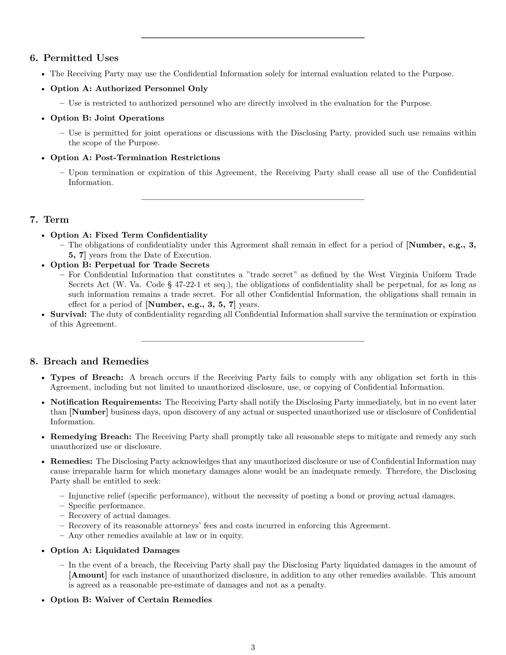 Preview page 3 of Pro West Virginia nda template