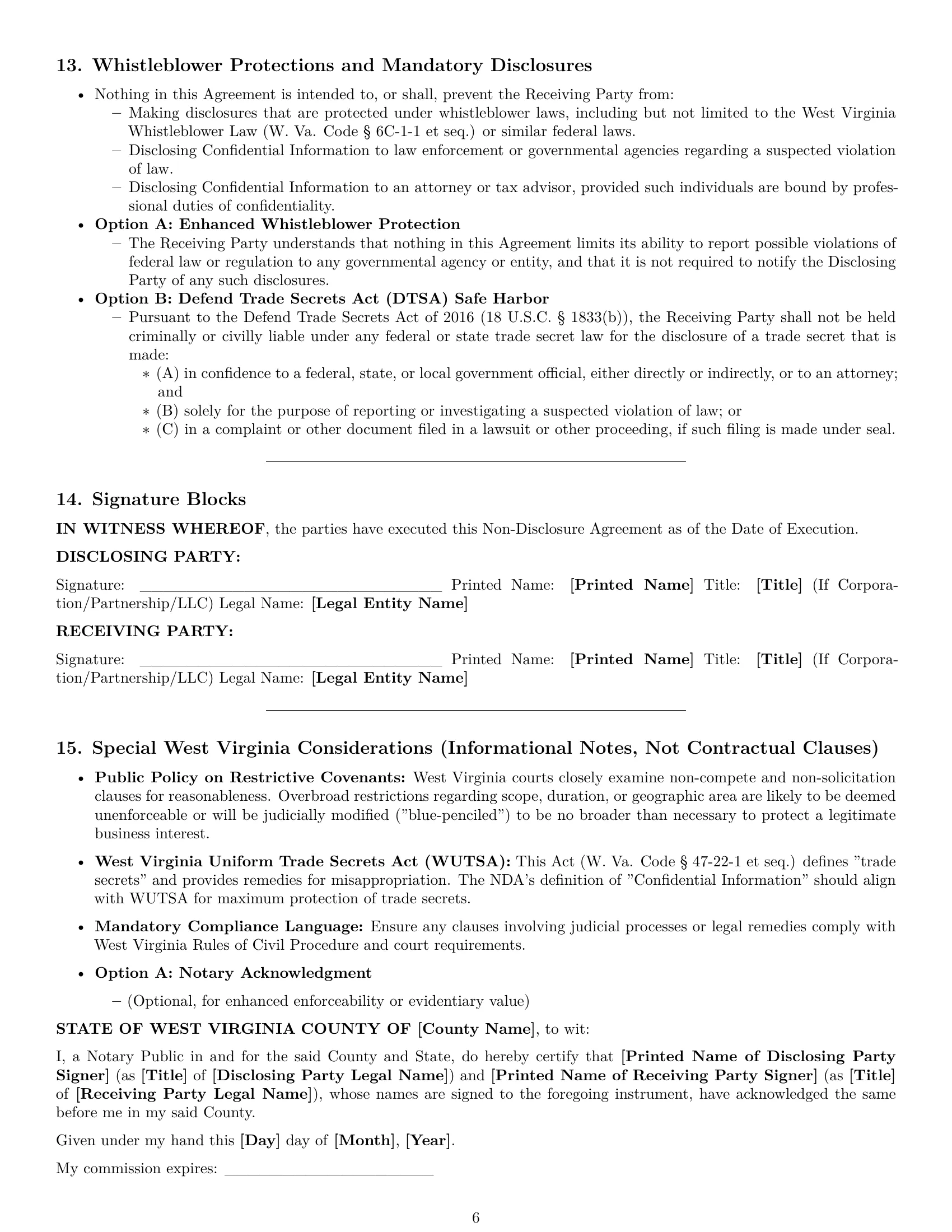 Preview page 6 of Pro West Virginia nda template