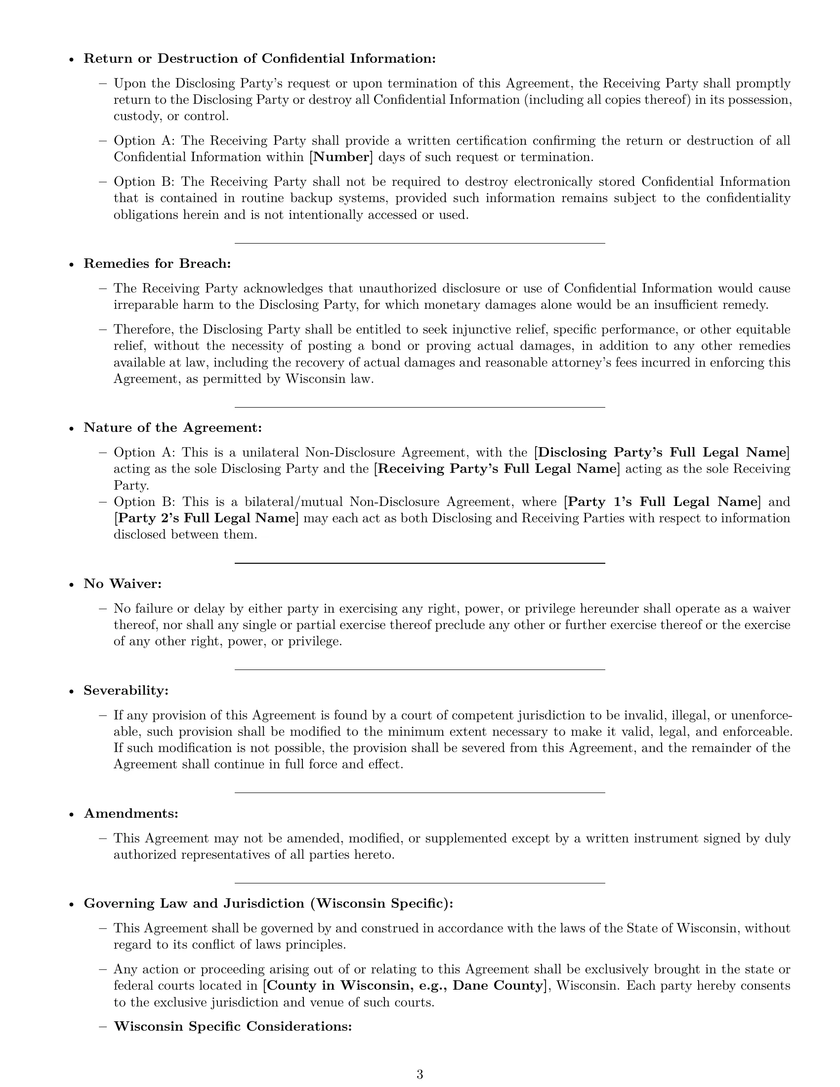Preview page 3 of Pro Wisconsin nda template