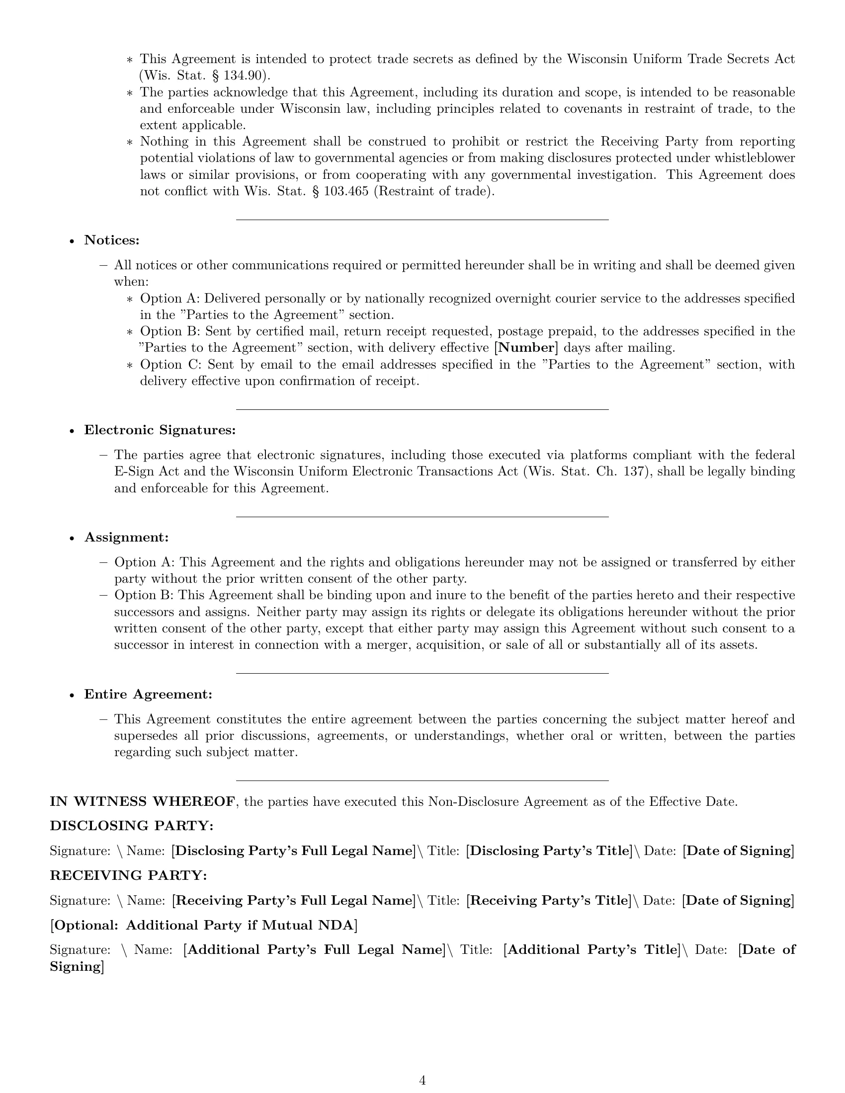 Preview page 4 of Pro Wisconsin nda template