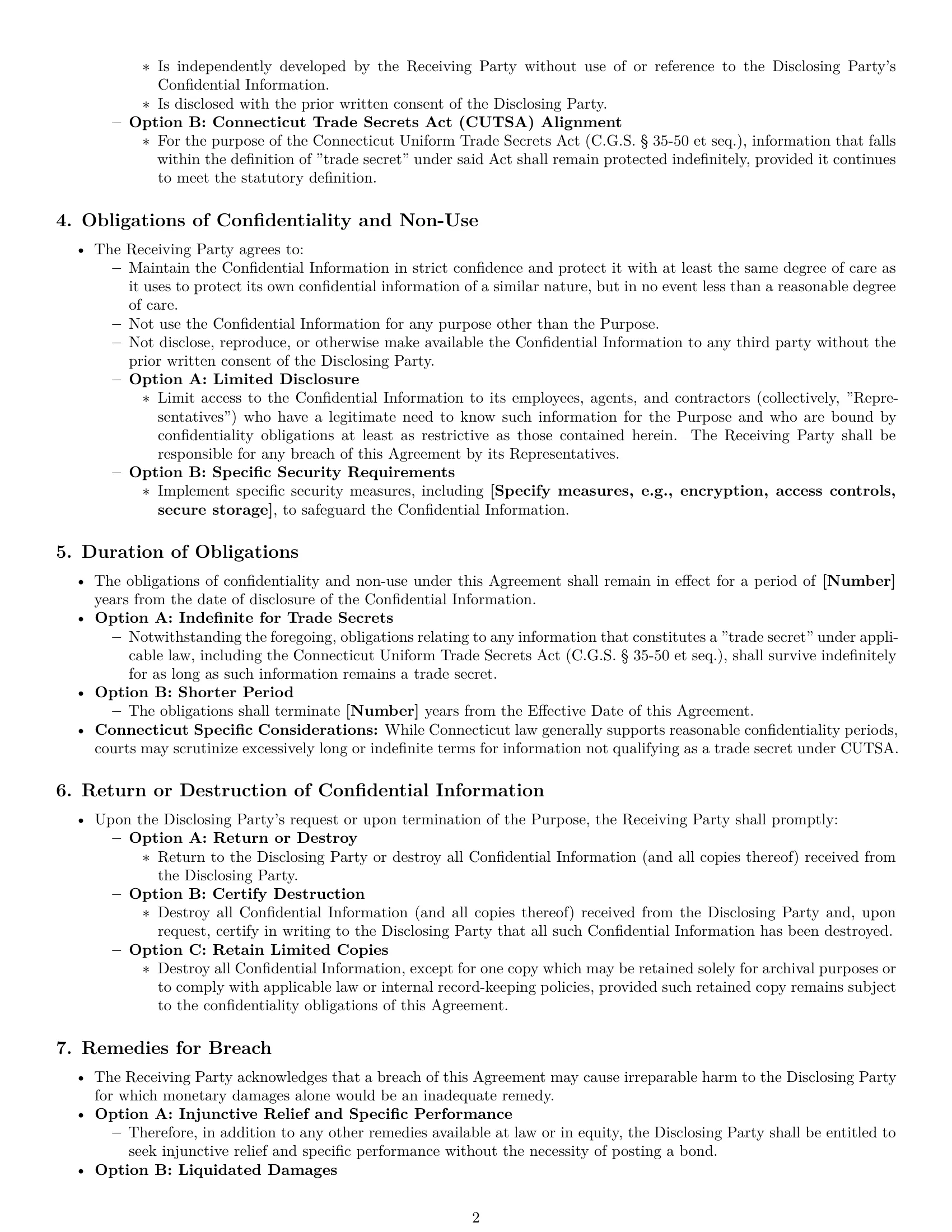 Preview page 2 of Pro Connecticut nda template