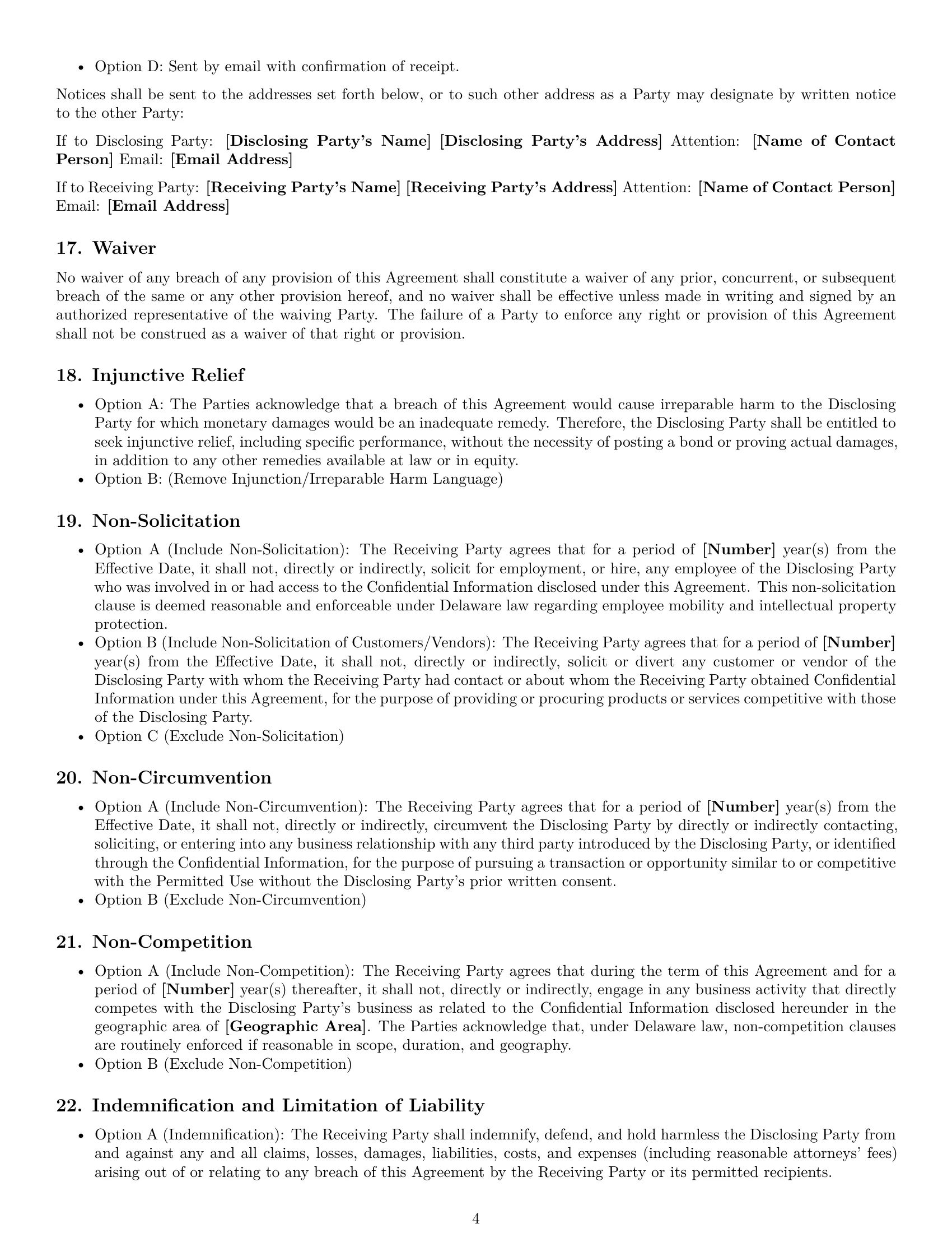 Preview page 4 of Pro Delaware nda template
