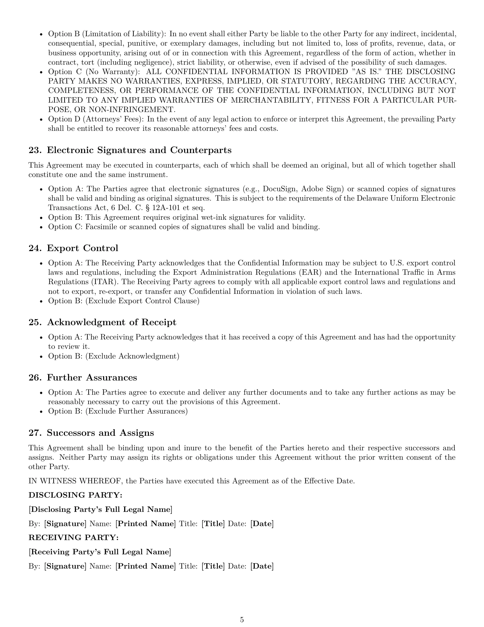 Preview page 5 of Pro Delaware nda template