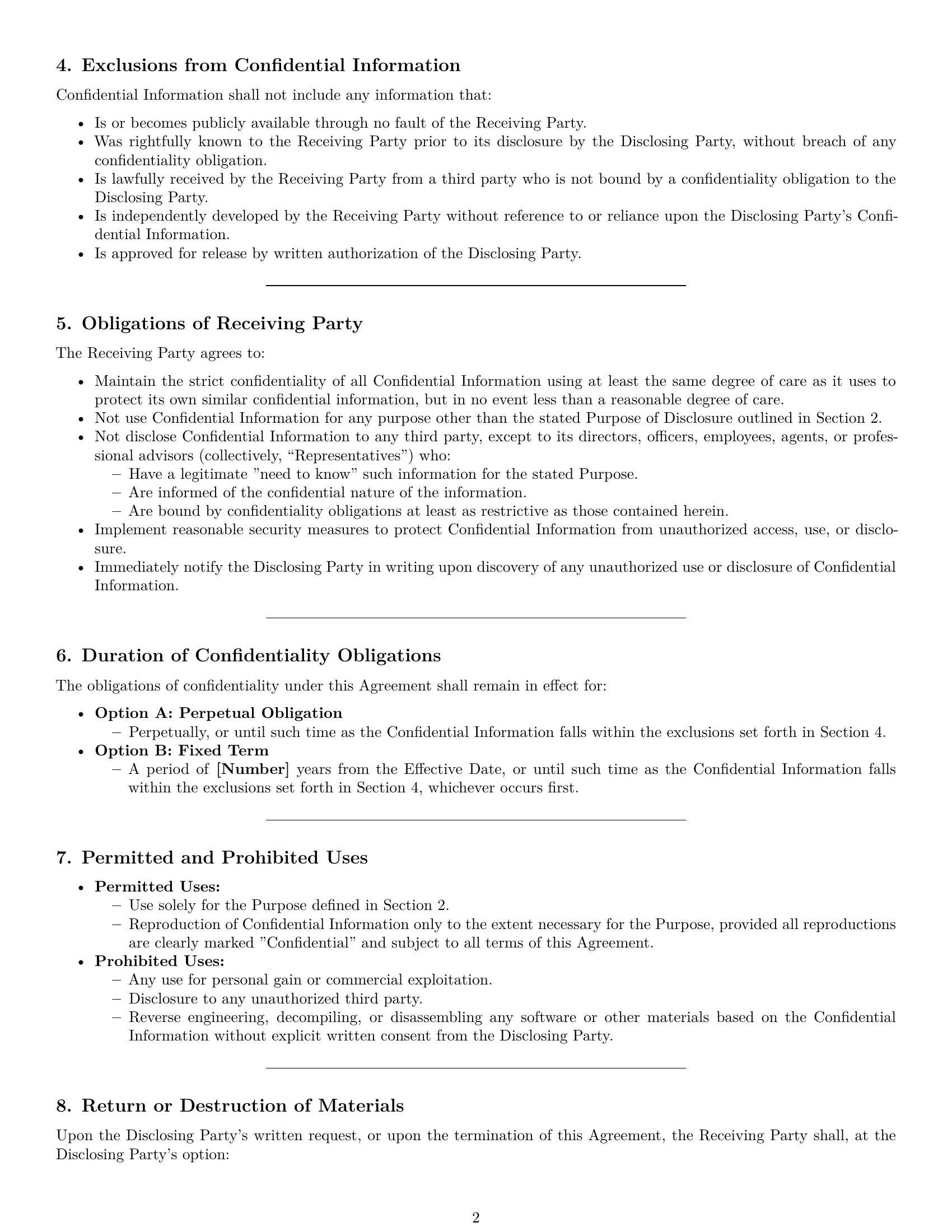 Preview page 2 of Pro Florida nda template