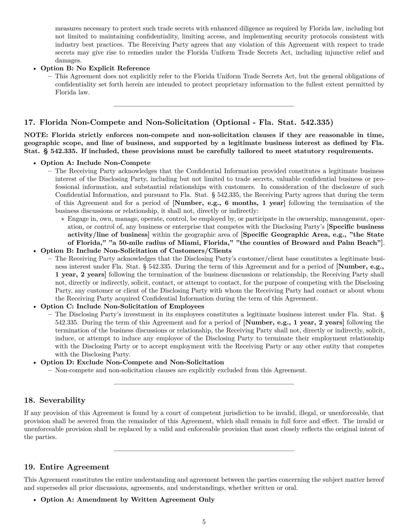 Preview page 5 of Pro Florida nda template