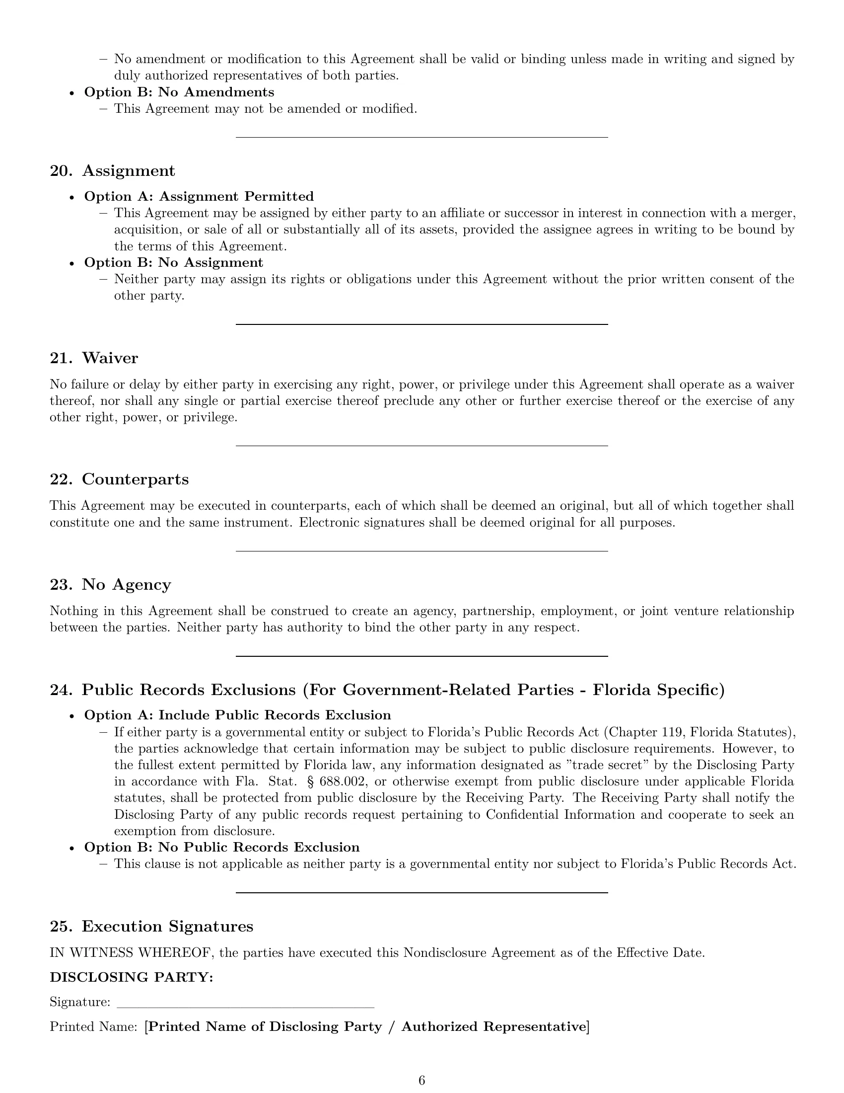 Preview page 6 of Pro Florida nda template