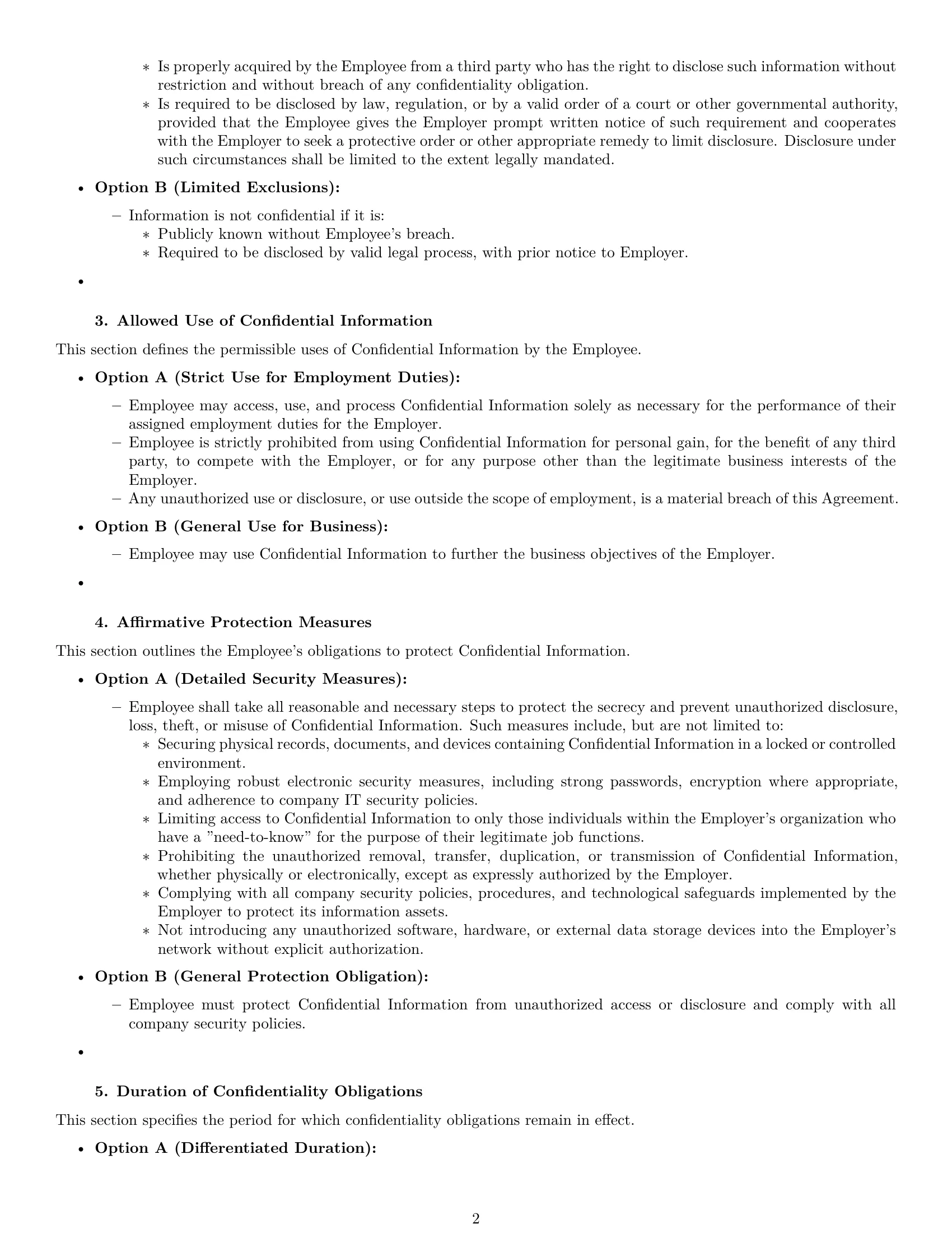 Preview page 2 of Pro Iowa employee nda template