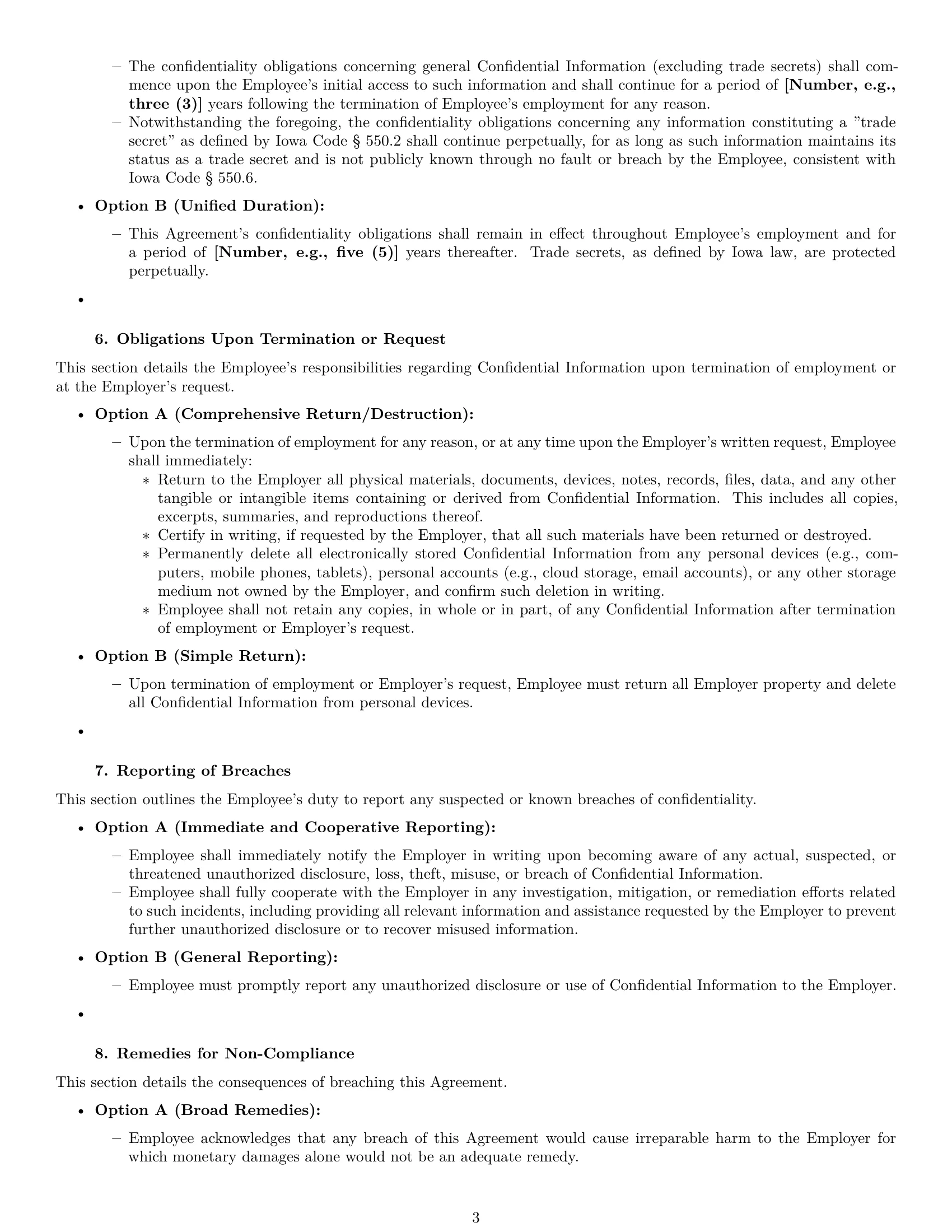 Preview page 3 of Pro Iowa employee nda template
