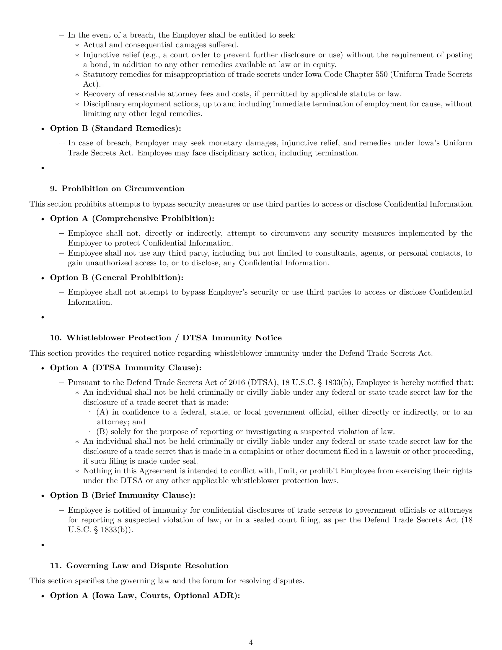 Preview page 4 of Pro Iowa employee nda template