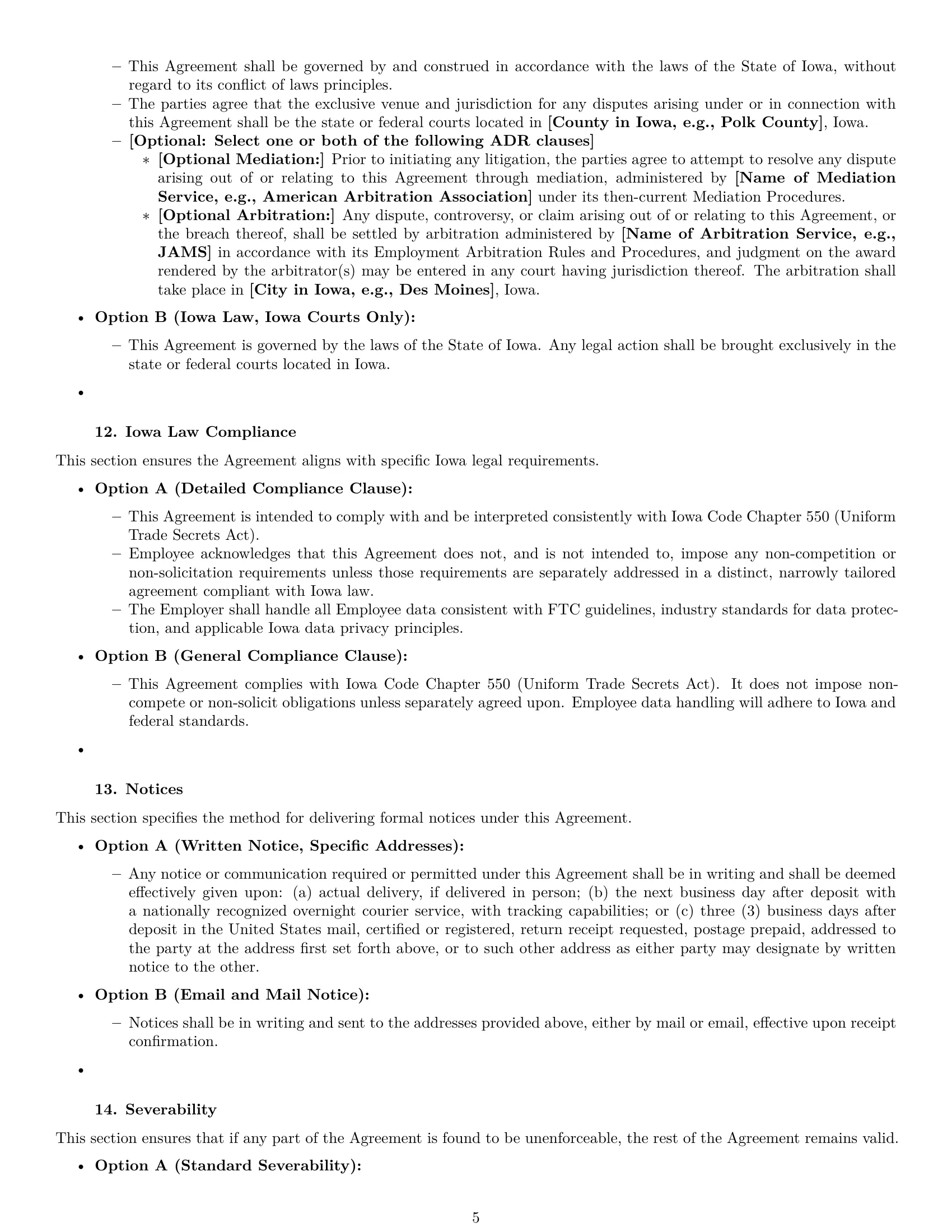 Preview page 5 of Pro Iowa employee nda template