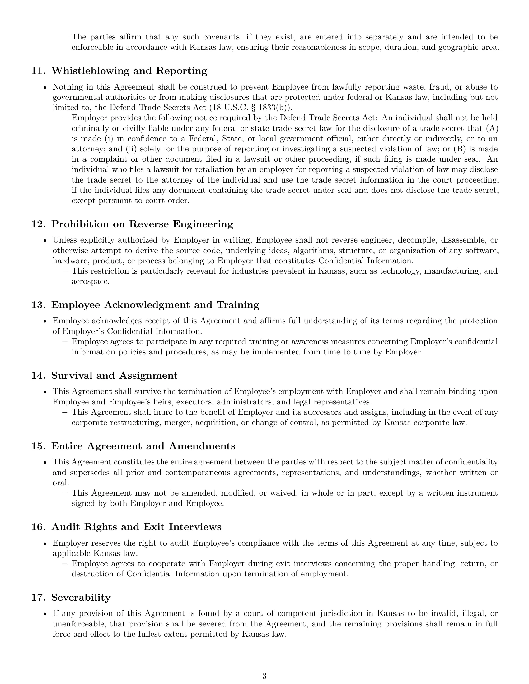 Preview page 3 of Pro Kansas employee nda template