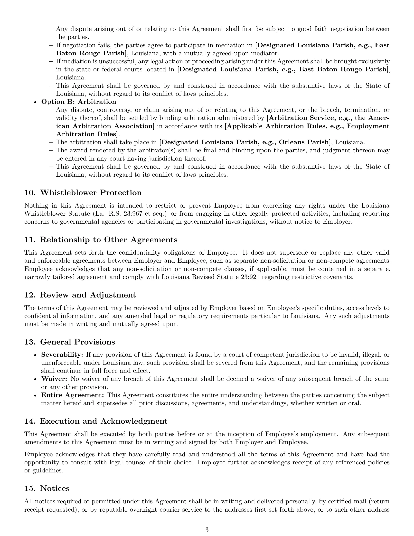 Preview page 3 of Pro Louisiana employee nda template
