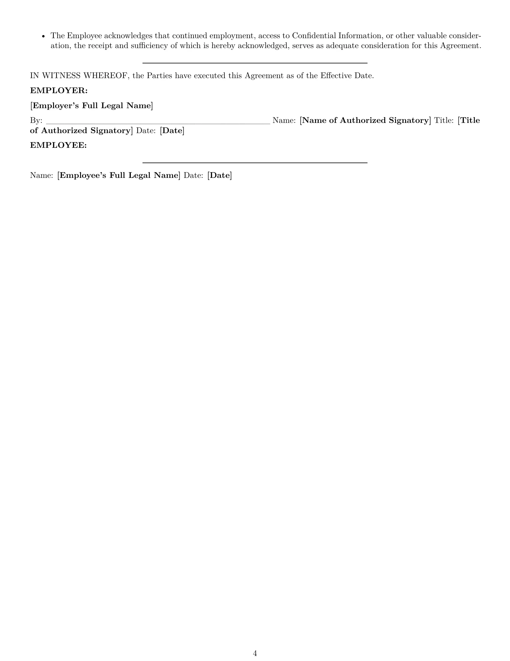 Preview page 4 of Pro Maine employee nda template