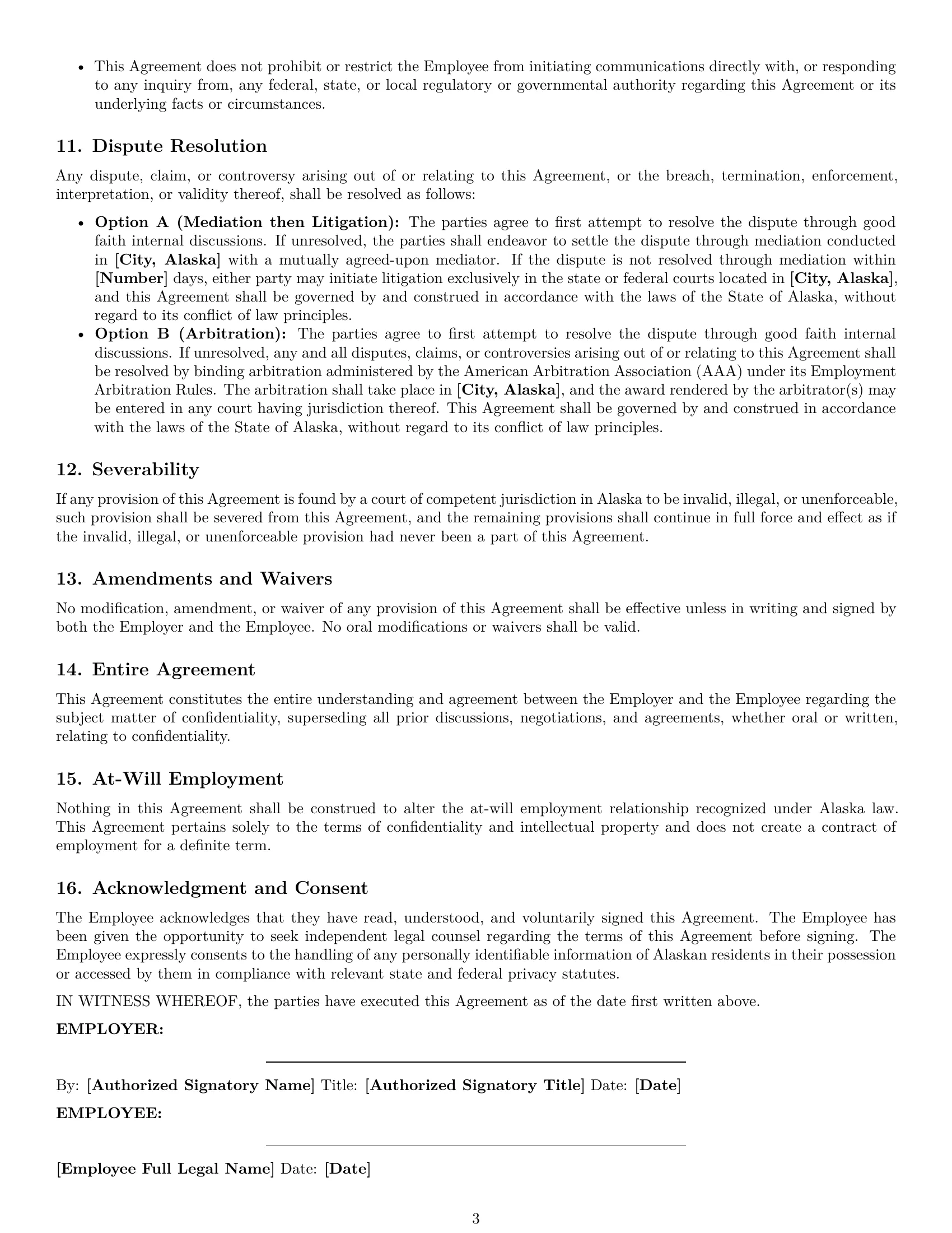 Preview page 3 of Pro Alaska employee nda template