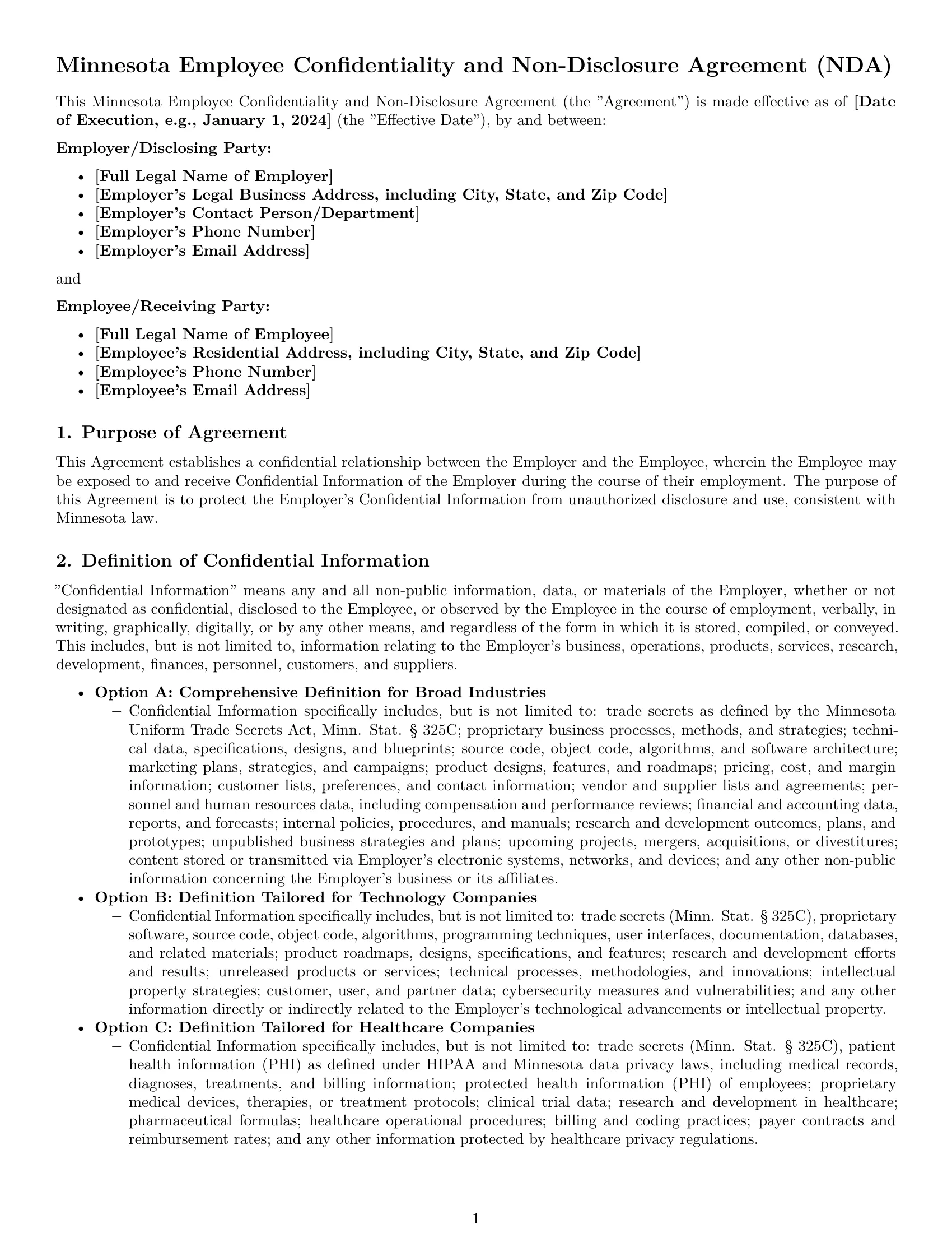 Preview page 1 of Pro Minnesota employee nda template