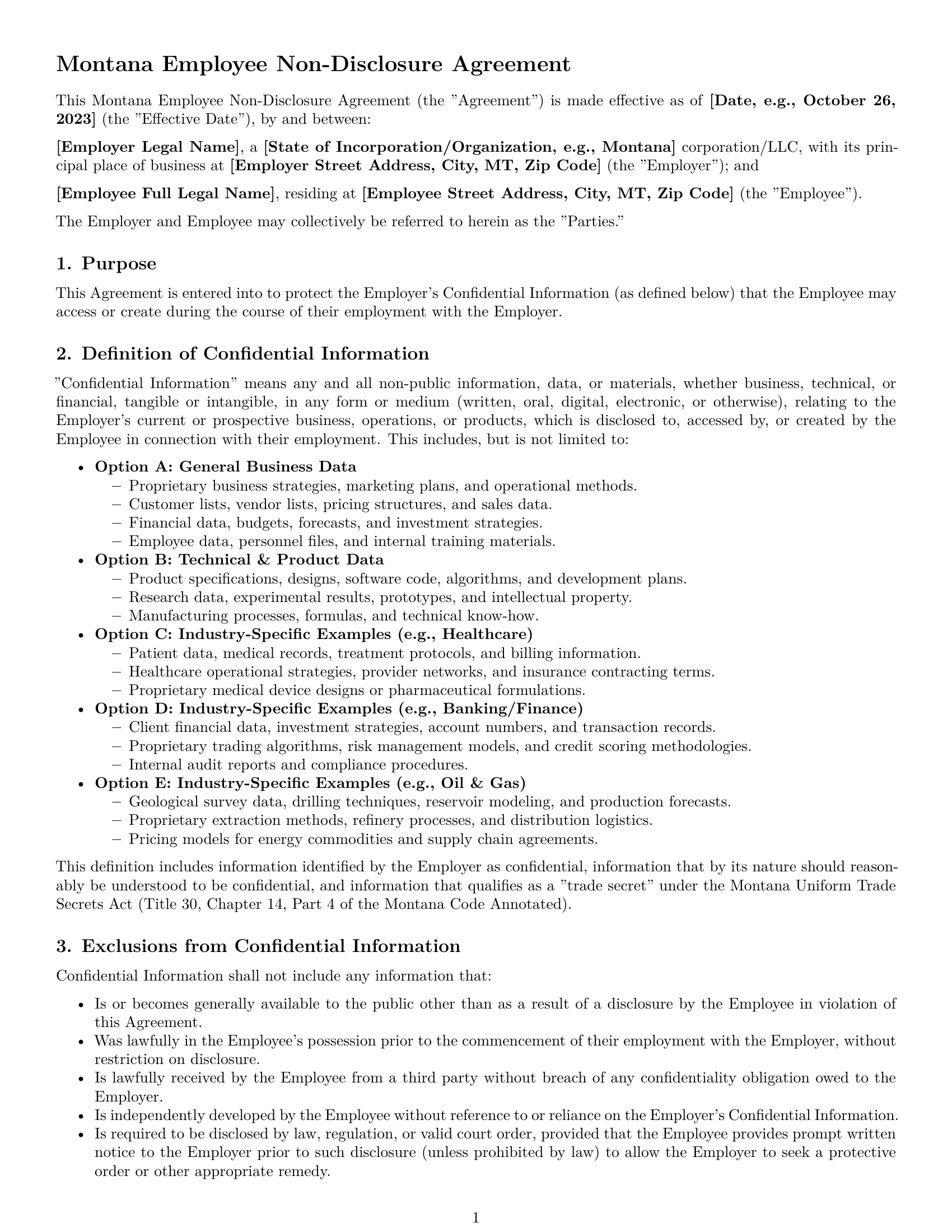 Preview page 1 of Pro Montana employee nda template