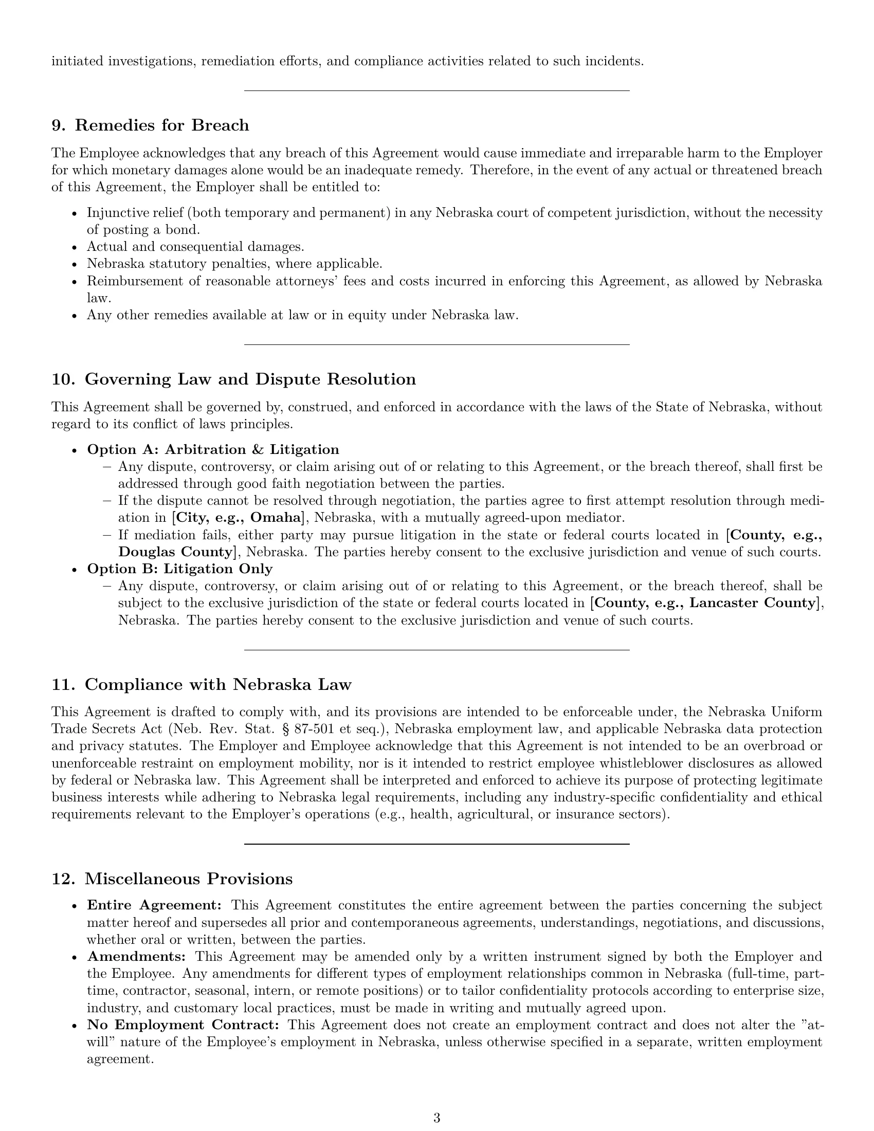 Preview page 3 of Pro Nebraska employee nda template