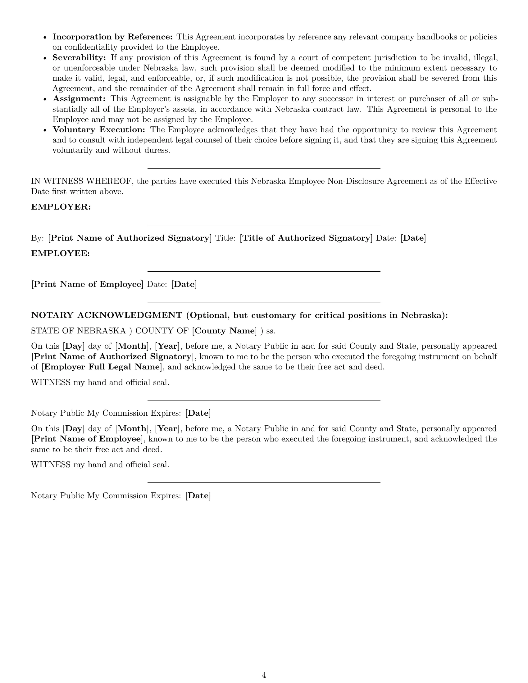 Preview page 4 of Pro Nebraska employee nda template