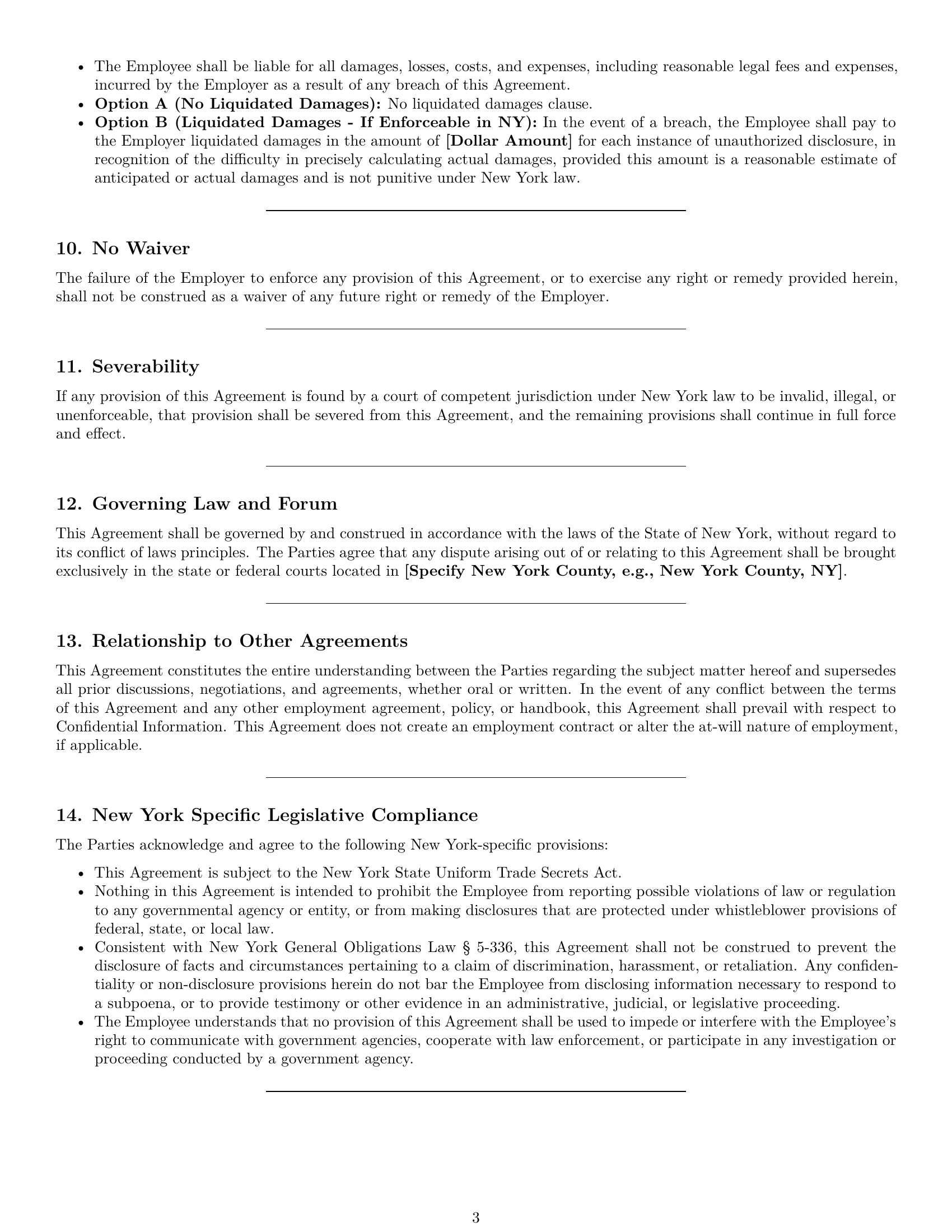 Preview page 3 of Pro New York employee nda template