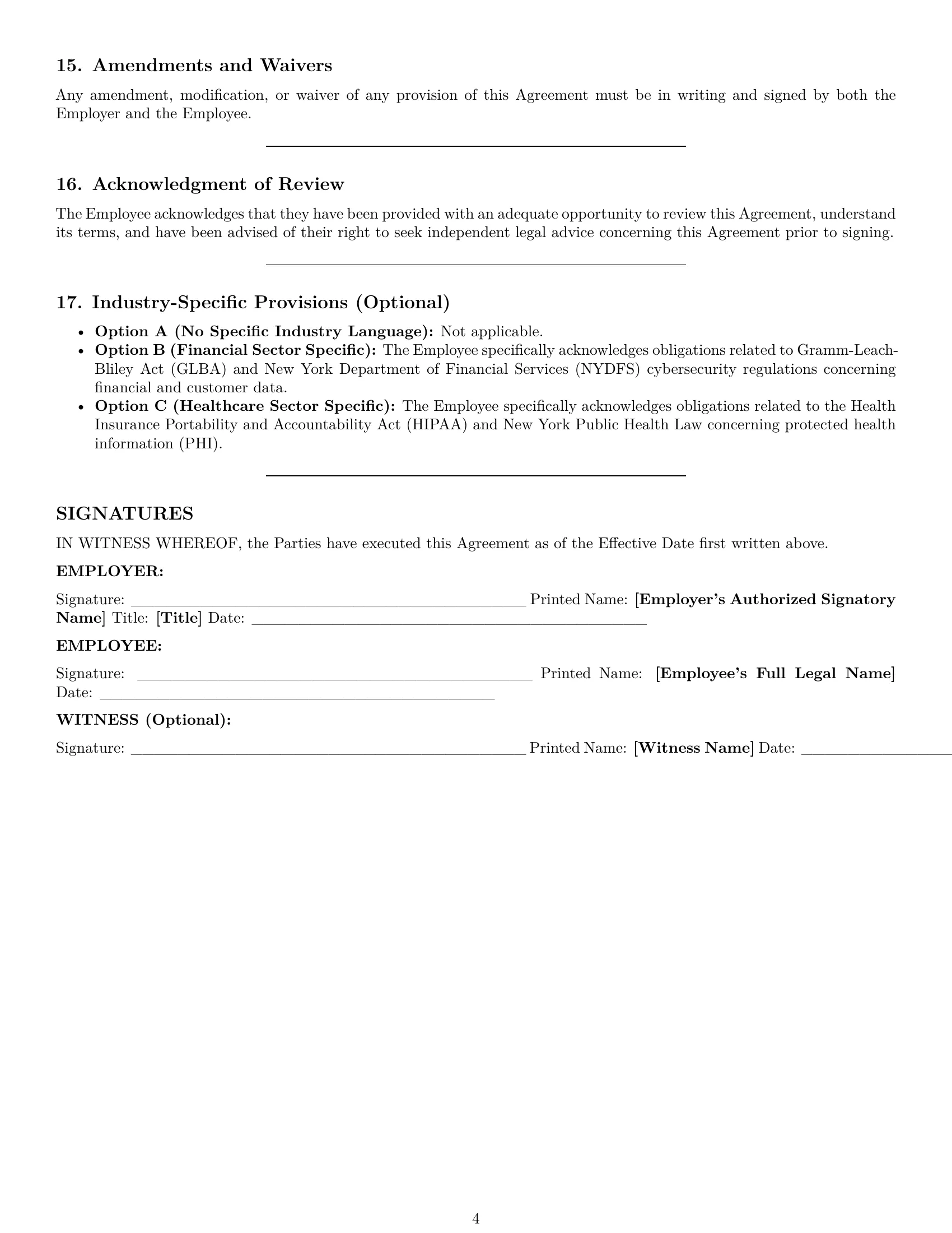 Preview page 4 of Pro New York employee nda template