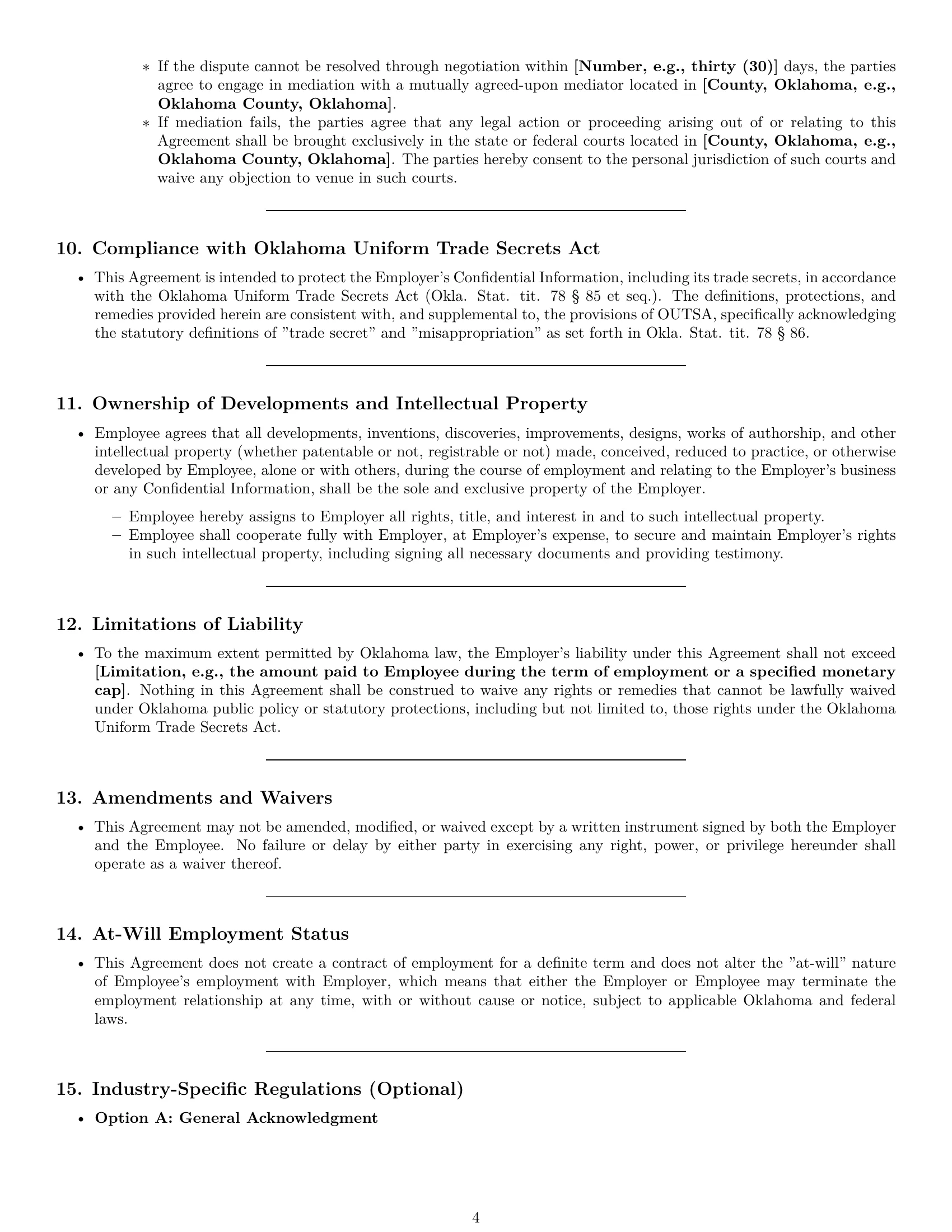 Preview page 4 of Pro Oklahoma employee nda template