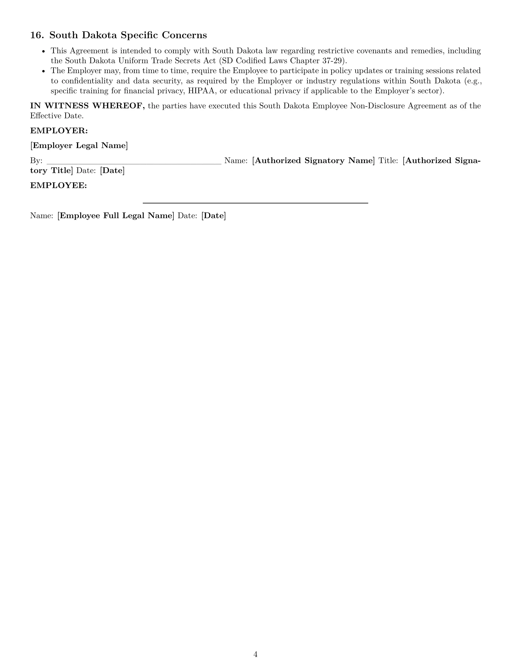 Preview page 4 of Pro South Dakota employee nda template