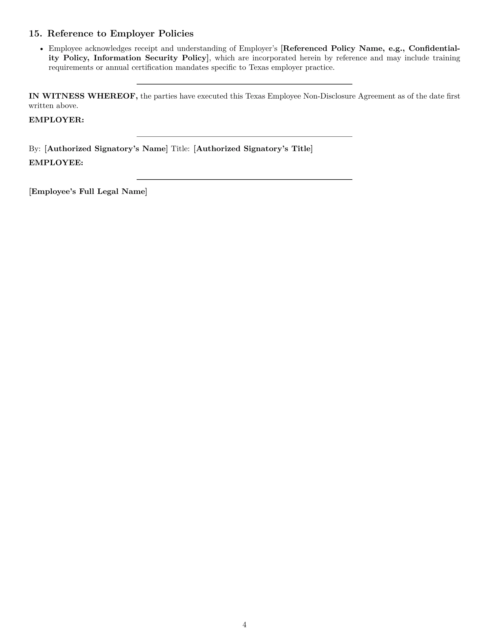 Preview page 4 of Pro Texas employee nda template