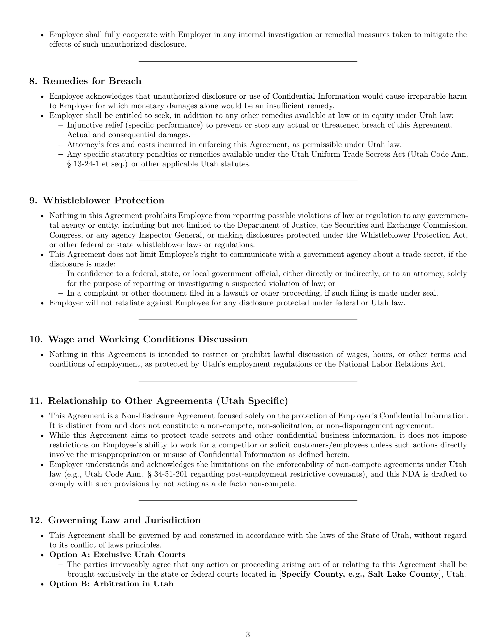 Preview page 3 of Pro Utah employee nda template