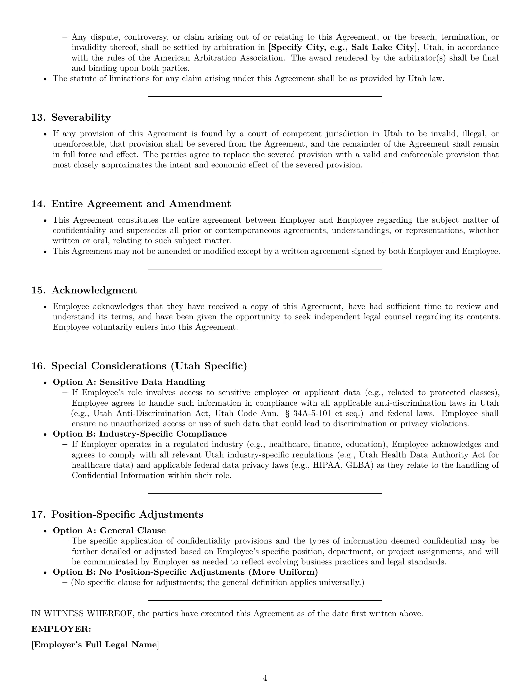 Preview page 4 of Pro Utah employee nda template